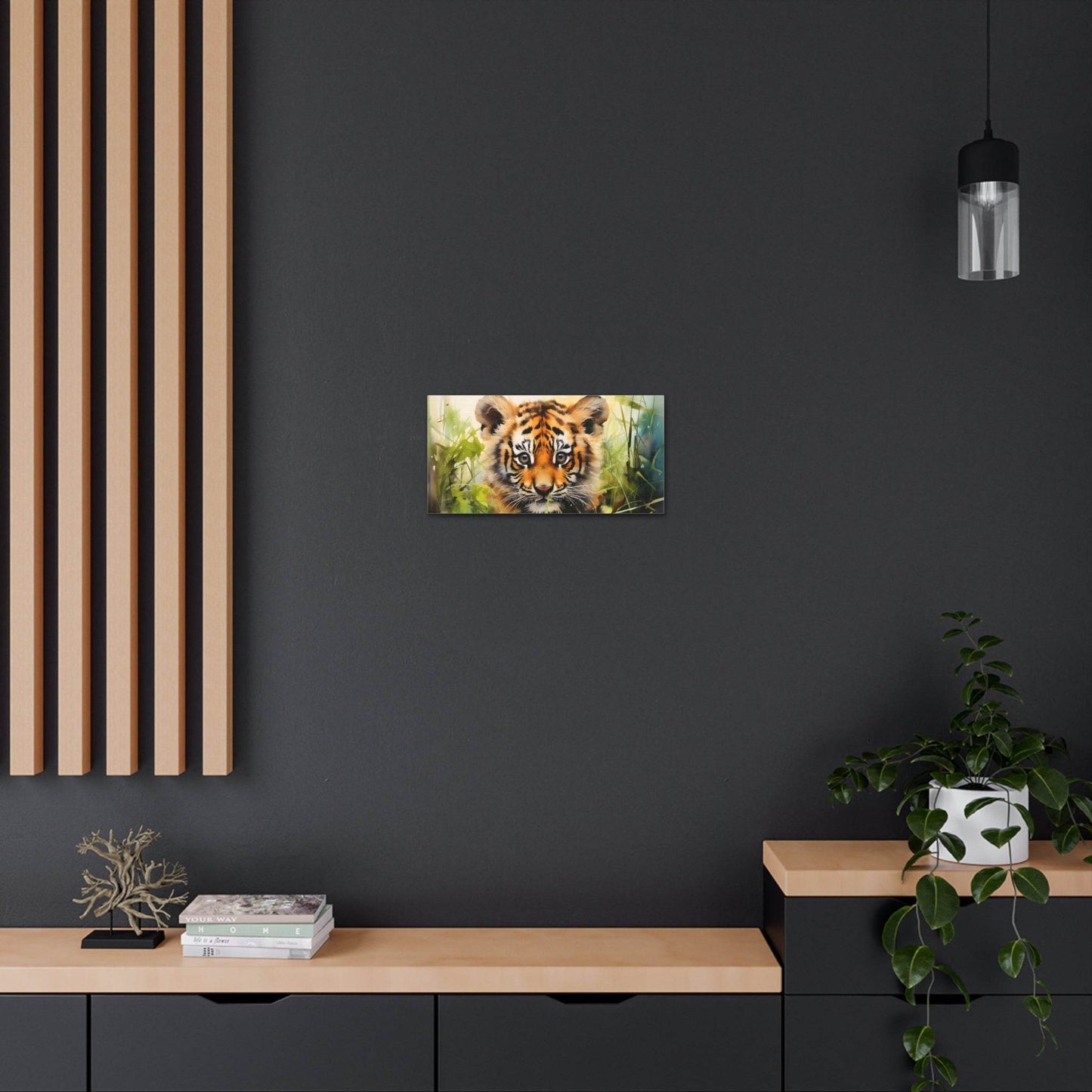 Watercolor Baby Tiger In Nature Art Canvas Gallery Wraps Tiger Print Large Canvas Art Animal Wall Art minimalist Wall Art Lover Gift - Giftsmojo