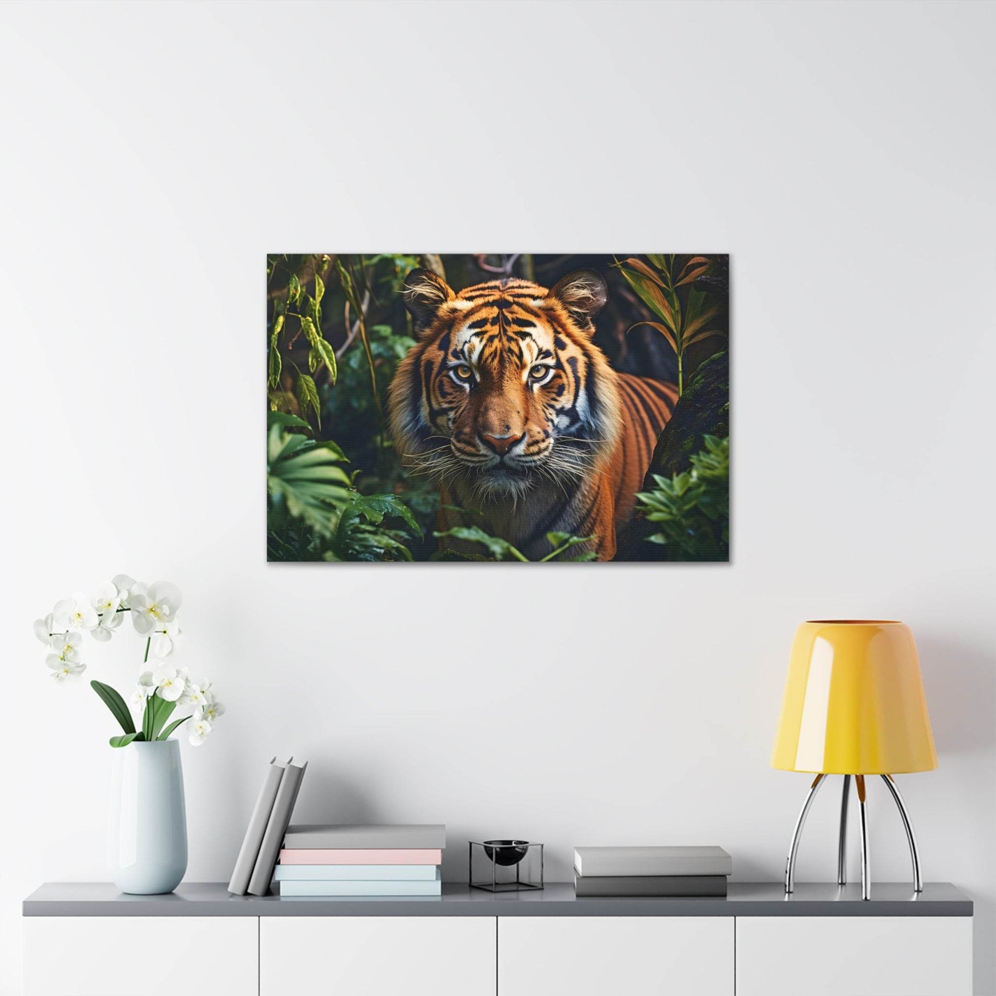 Tiger In Nature Art Canvas Gallery Wraps Tiger Print Large Canvas Art Animal Wall Art minimalist Wall Art Lover Gift - Giftsmojo