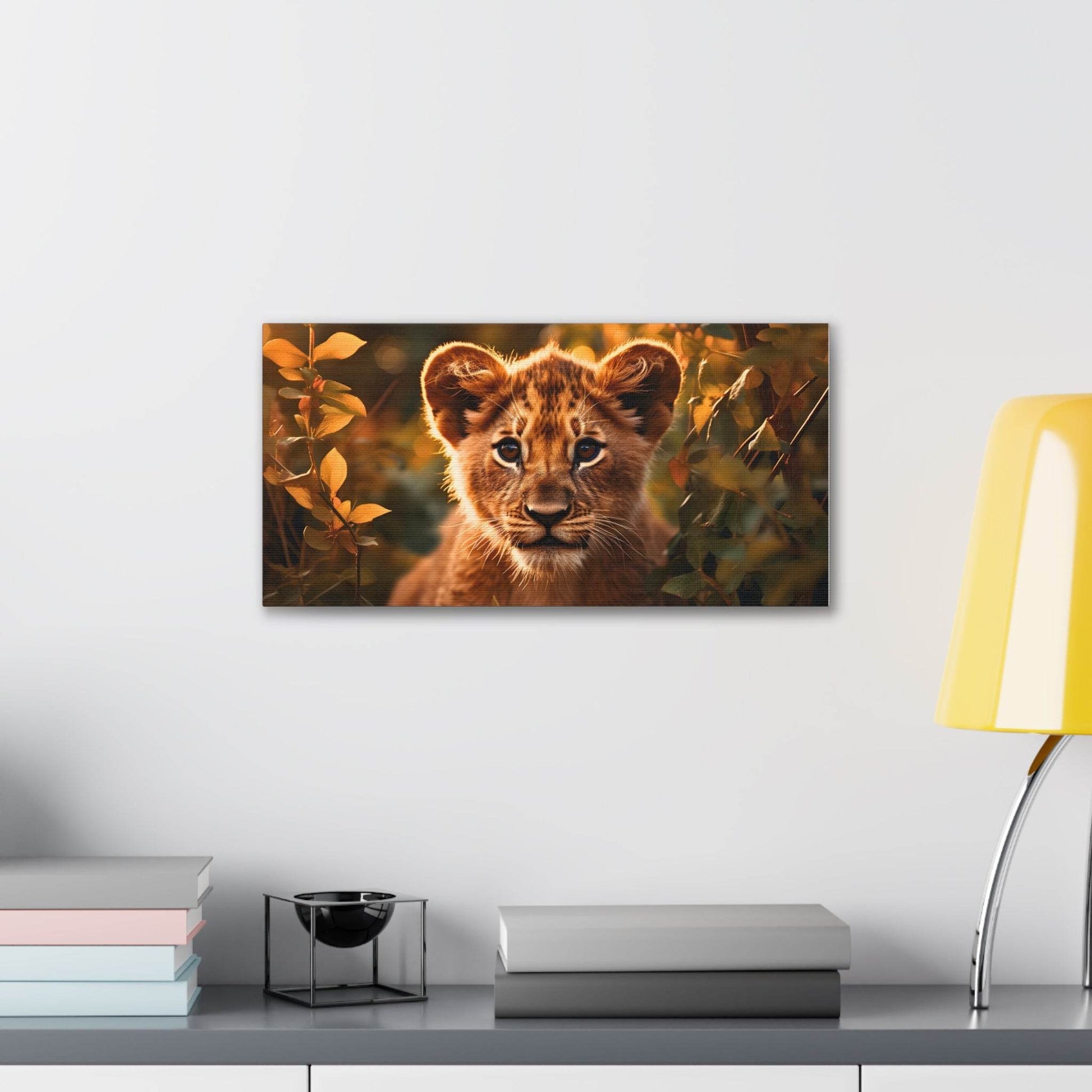 Baby Lion Cub Print Animal Nature Art Safari Nursery Canvas Gallery Wraps Baby Lion Print Large Canvas Art Animal Wall Art Lover Gift - Giftsmojo