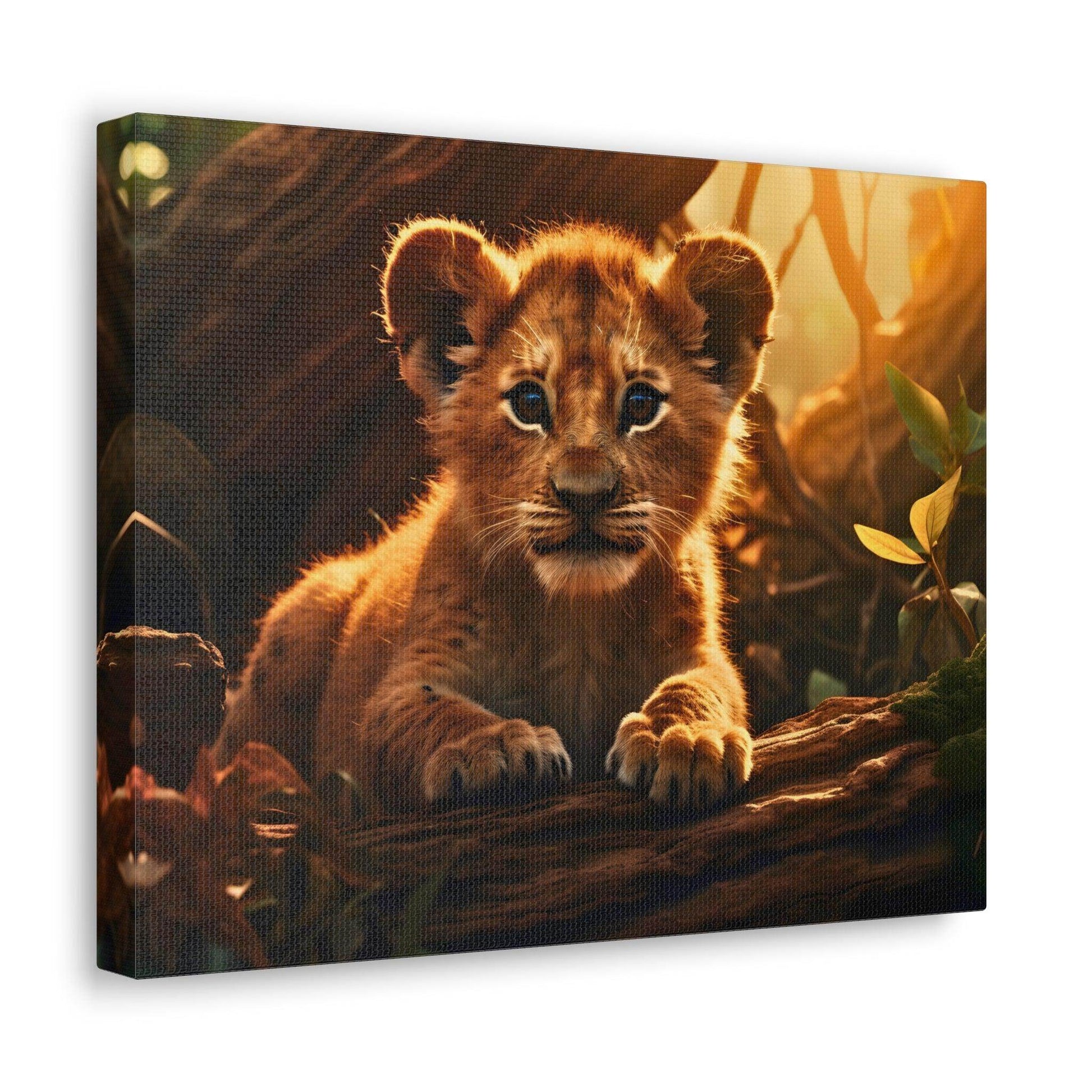 Baby Lion Cub Print Animal Nature Art Safari Nursery Canvas Gallery Wraps Baby Lion Print Large Canvas Art Animal Wall Art Lover Gift - Giftsmojo