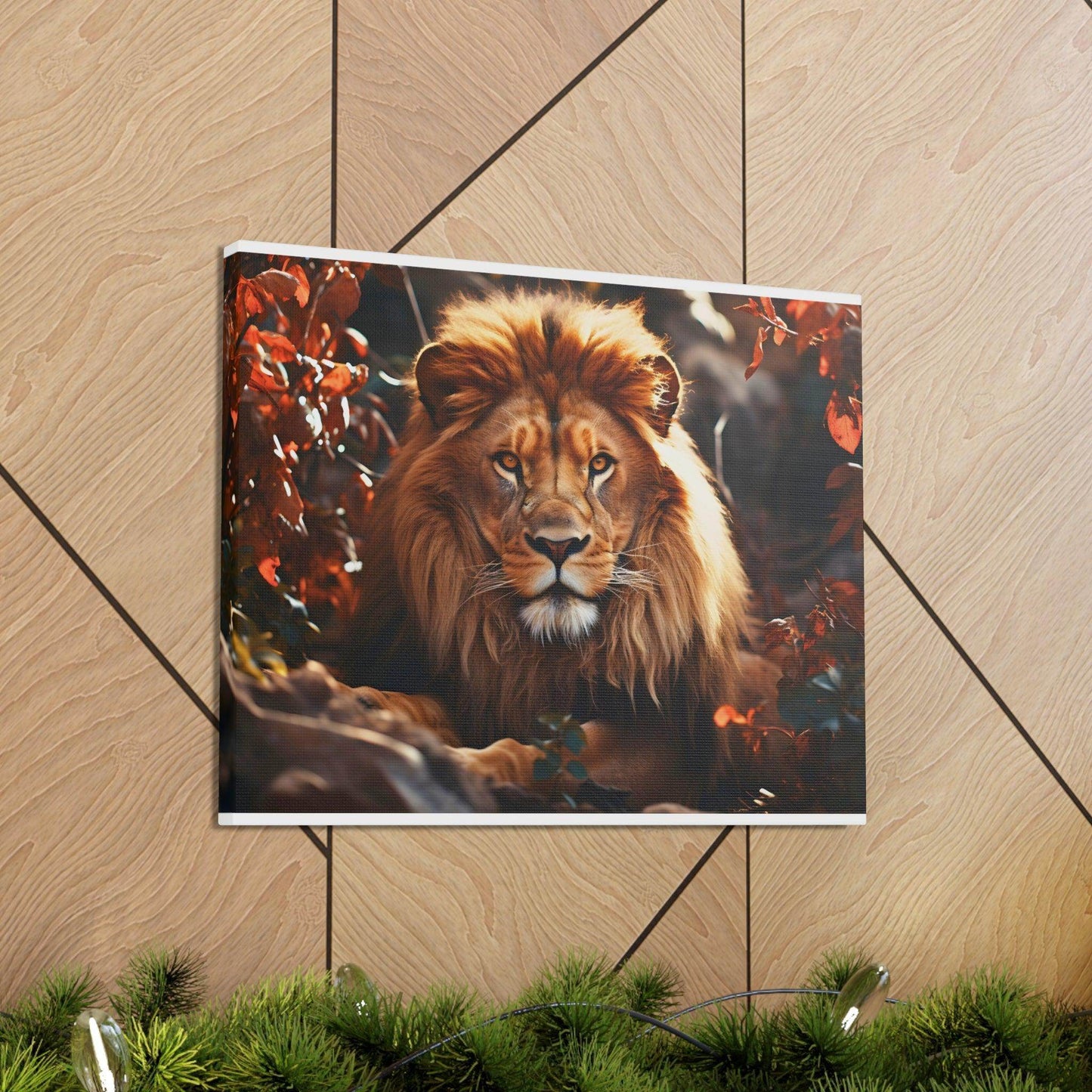 Lion In Nature Art Canvas Gallery Wraps Lion Print Large Canvas Art Animal Wall Art minimalist Wall Art Lover Gift - Giftsmojo