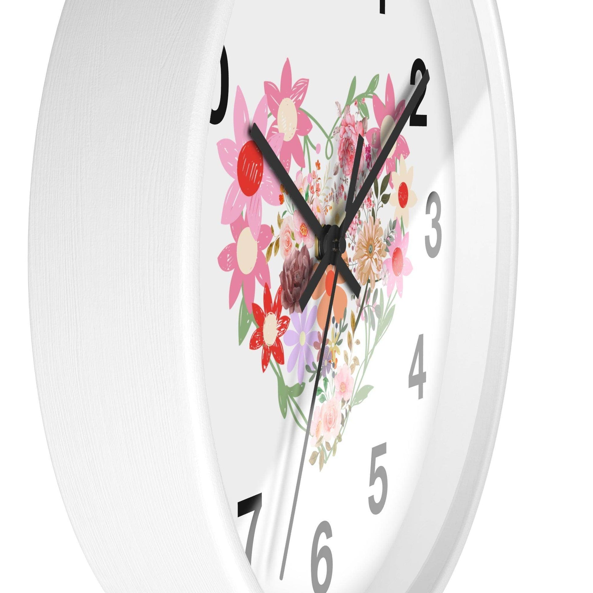 Flower wall clock, Flower Heart Wall clock, Floral Wall Clock, Home decor gift, House Warming gift, New Home Gift, Mom gift - Giftsmojo