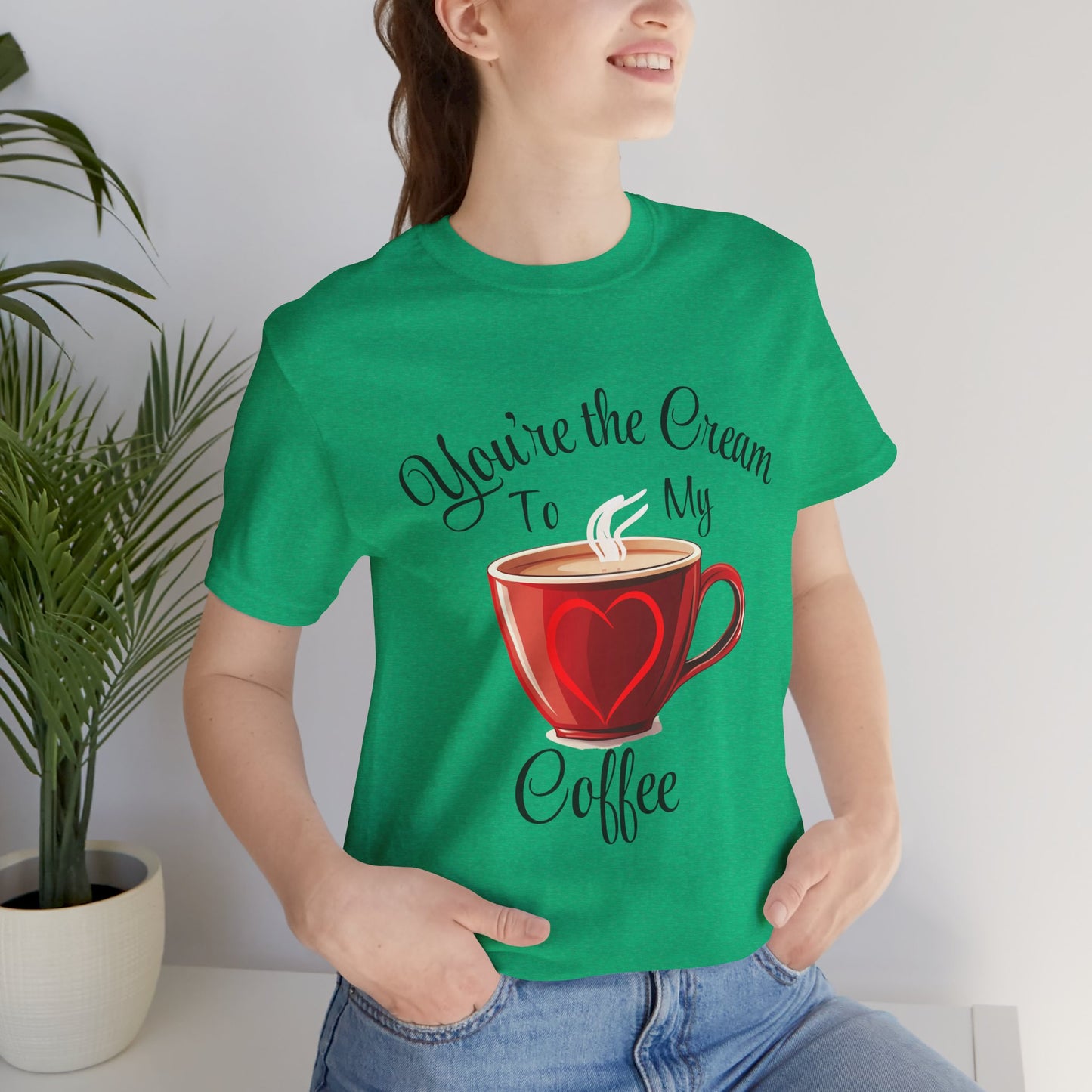 Funny Valentine's Day Unisex Tee - Cream To My Coffee Design