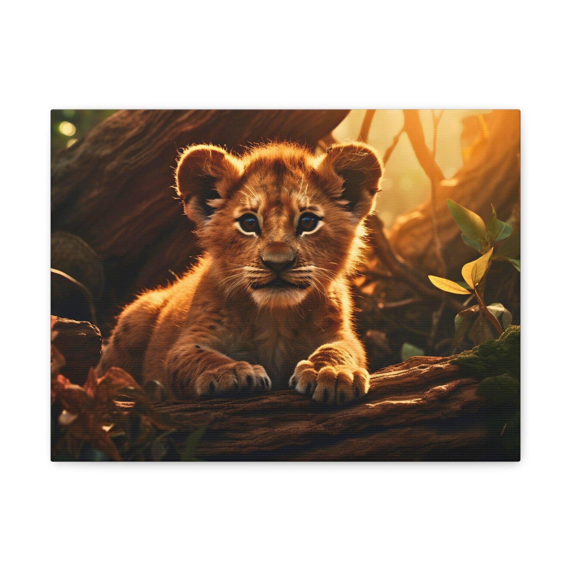 Baby Lion Cub Print Animal Nature Art Safari Nursery Canvas Gallery Wraps Baby Lion Print Large Canvas Art Animal Wall Art Lover Gift - Giftsmojo