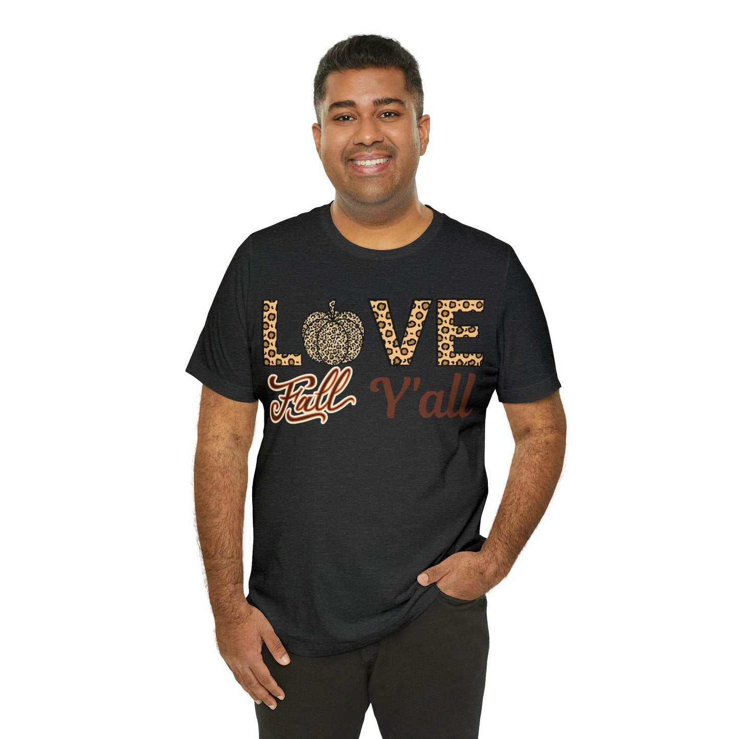 Leopard Print Love Fall Y'all Shirt, Pumpkin Shirt, Fall Shirt for Fall Lovers, Fall Gift - Giftsmojo