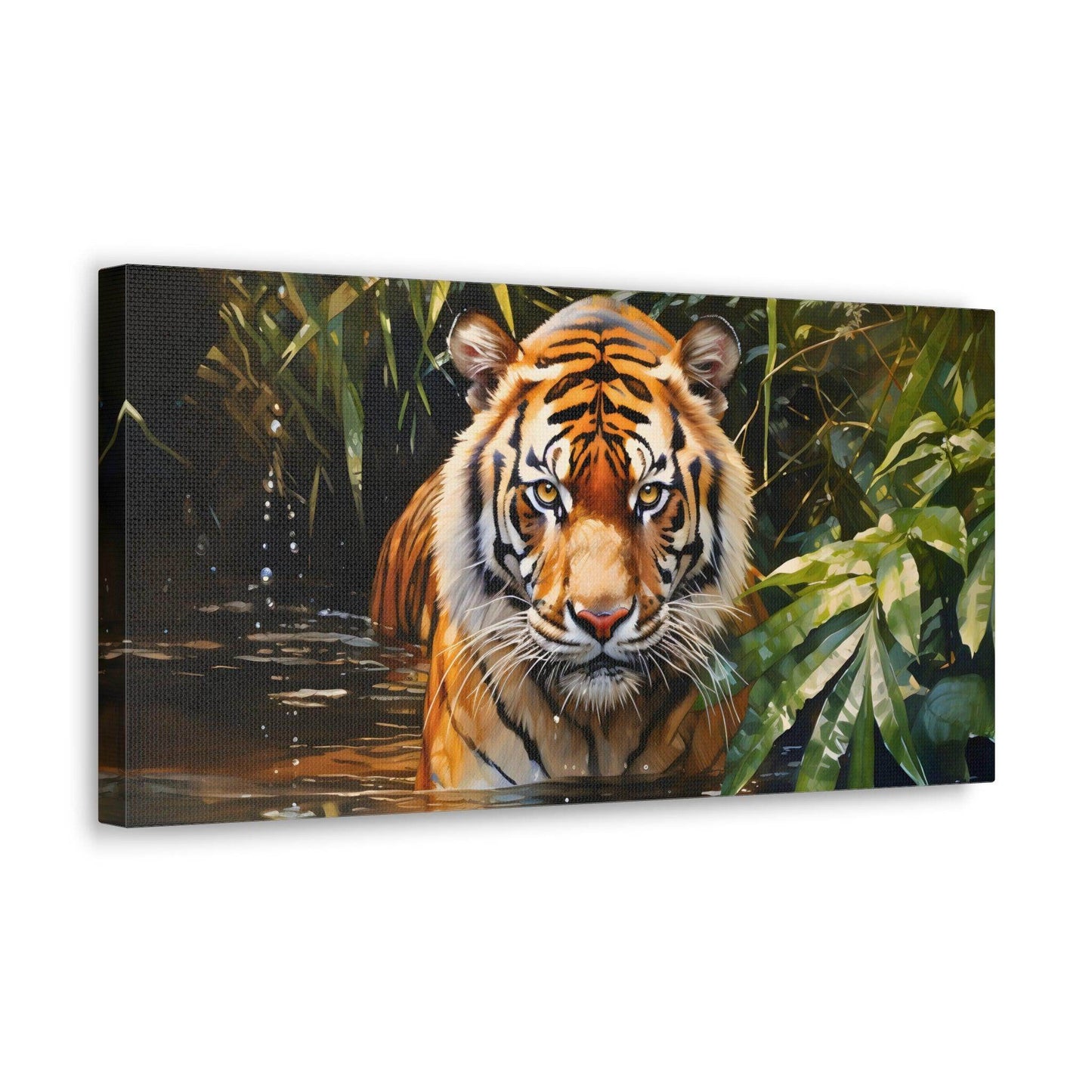 Watercolor Tiger In Nature Art Canvas Gallery Wraps Tiger Print Large Canvas Art Animal Wall Art minimalist Wall Art Lover Gift - Giftsmojo