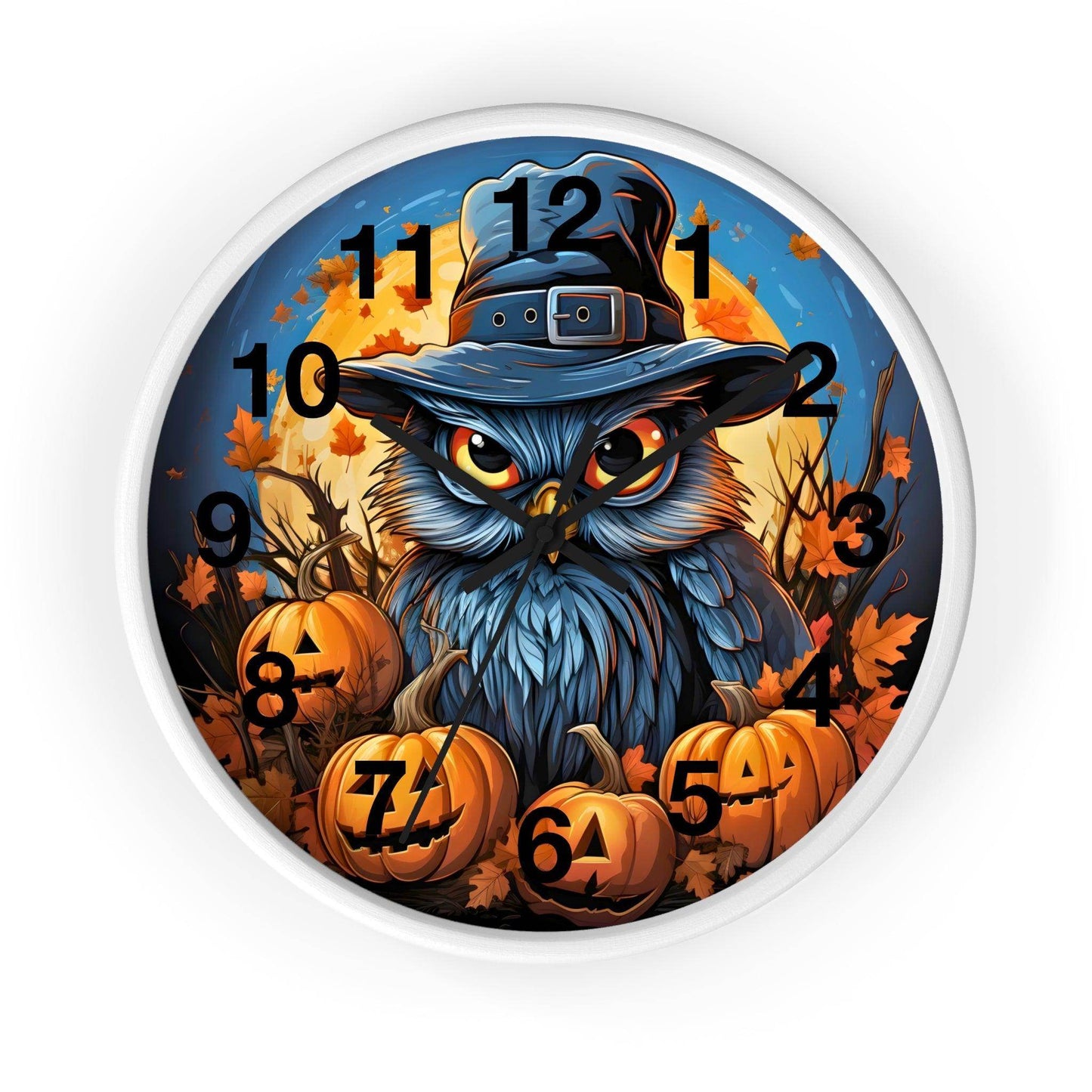 Happy HALLOTHANKSMAS Wall Clock Halloween Wall Clocks Thanksgiving Clock Fall Clock Halloween Decor - Giftsmojo