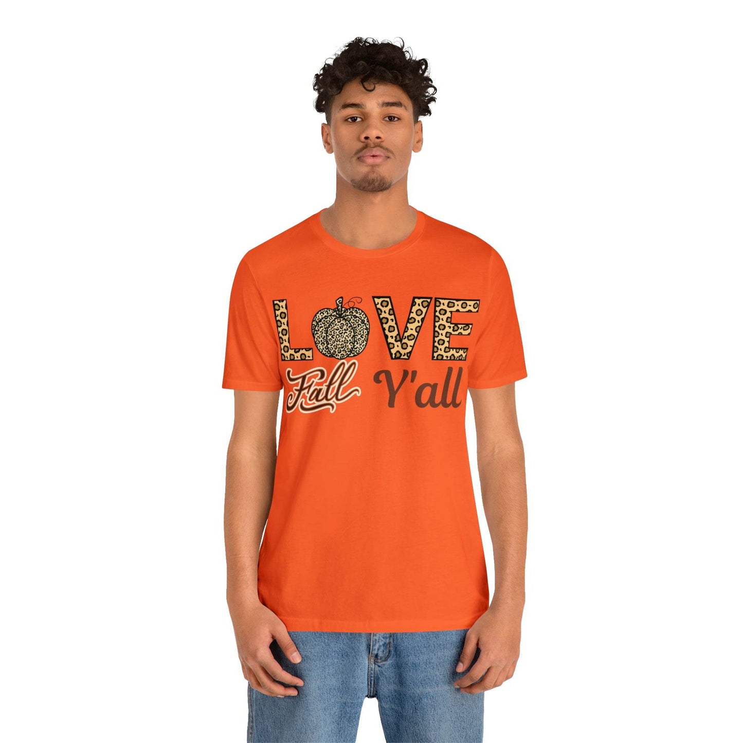 Leopard Print Love Fall Y'all Shirt, Pumpkin Shirt, Fall Shirt for Fall Lovers, Fall Gift - Giftsmojo