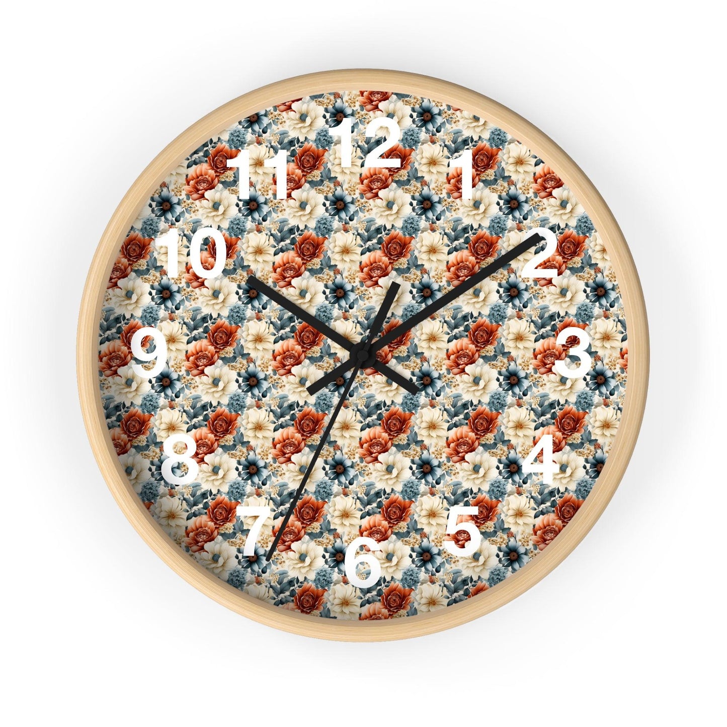 Vintage Flower Wall Clock Floral Wall Clock Kids Room Home Decor New Home House Warming Gift New Home Owner,