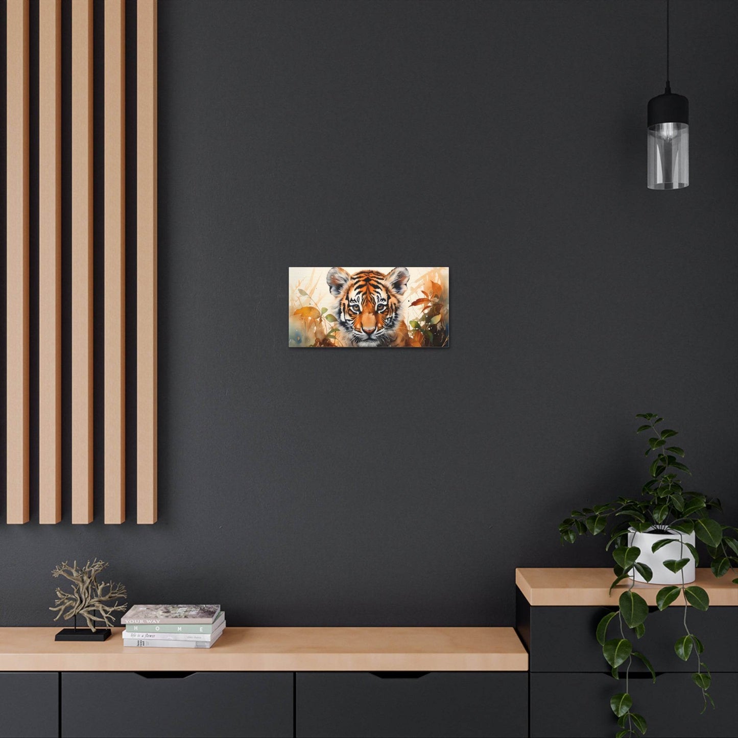 Watercolor Baby Tiger In Nature Art Canvas Gallery Wraps Tiger Print Large Canvas Art Animal Wall Art minimalist Wall Art Lover Gift - Giftsmojo