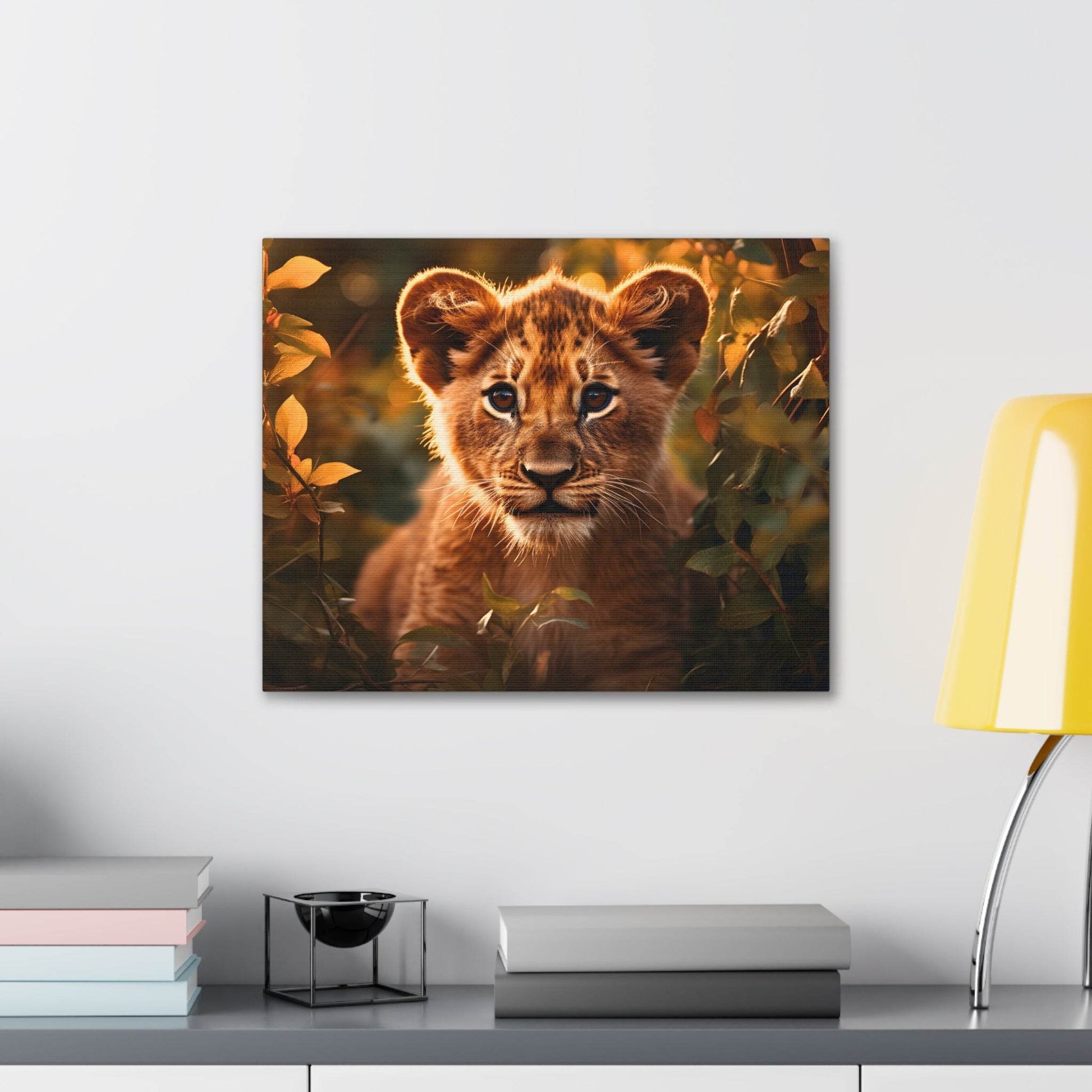 Baby Lion Cub Print Animal Nature Art Safari Nursery Canvas Gallery Wraps Baby Lion Print Large Canvas Art Animal Wall Art Lover Gift - Giftsmojo