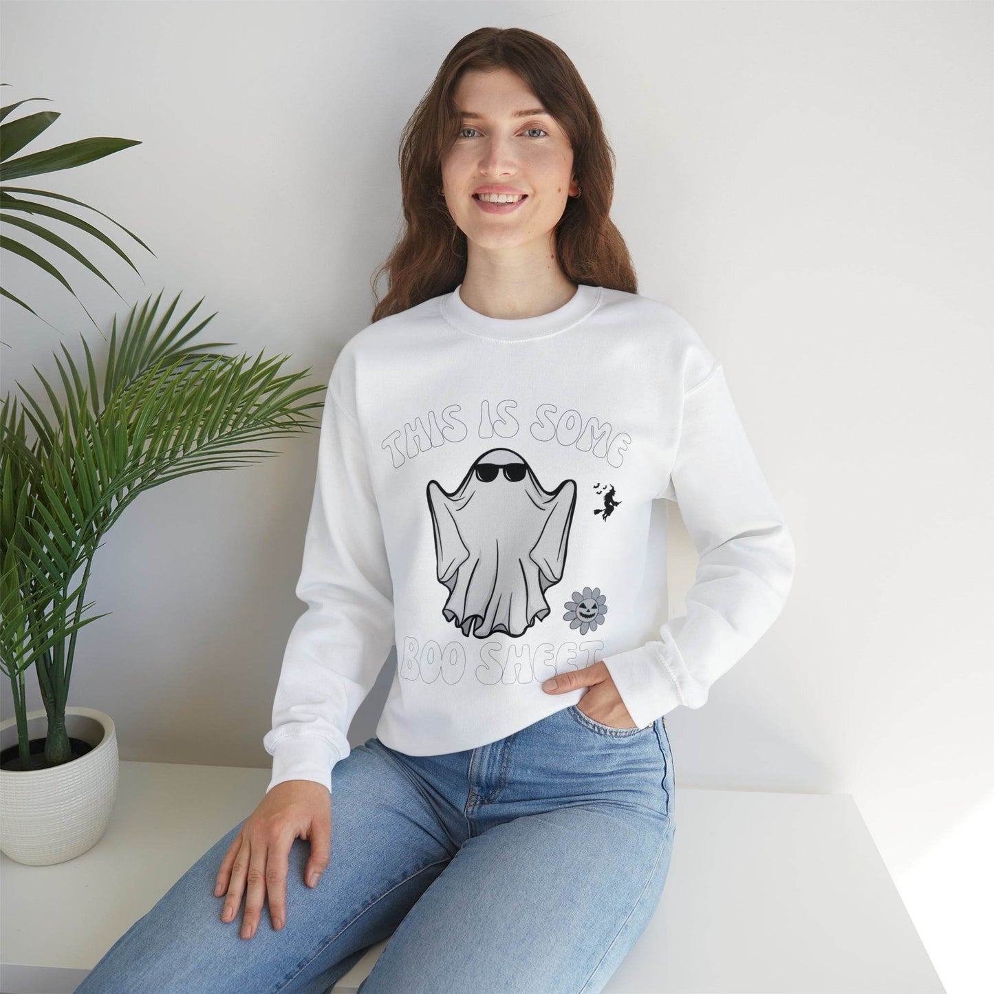 This Is Some Boo Sheet Ghost Sweatshirt Cute Ghost Sweatshirt Boo Ghost Sweatshirt Gift Shirt Funny Halloween Shirt Spooky Season Shirt - Giftsmojo