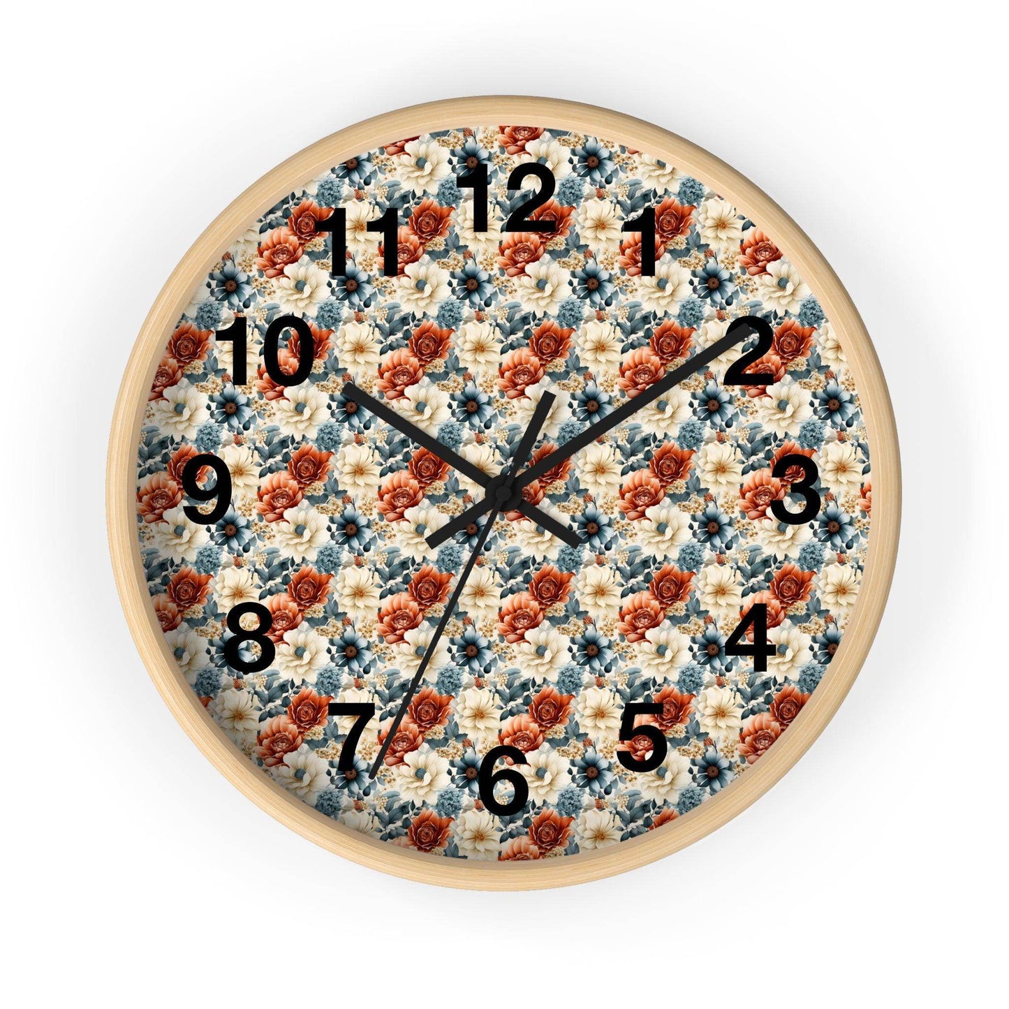 Flower Wall Clock Floral Wall Clock Kids Room Home Decor New Home House Warming Gift New Home Owner, Dorm Room Clock Collage Student Clock - Giftsmojo