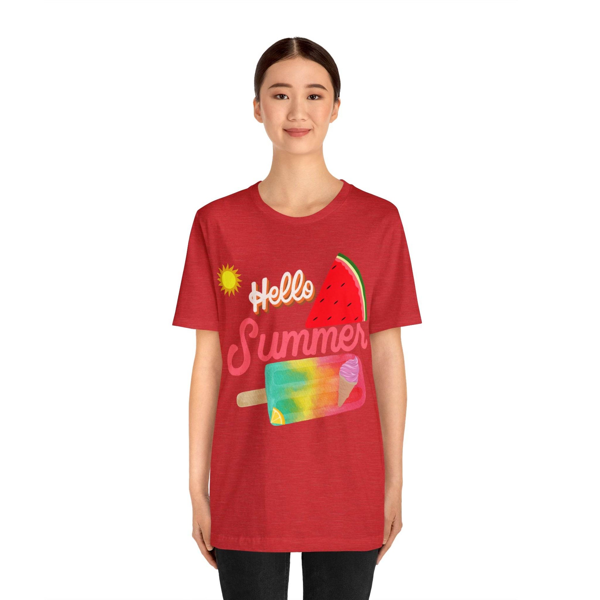 Hello Summer Shirt, Hello Summer, Summer shirts for women and men, Funny Shirt, Summer Vibes, Trendy Fashion, Summertime Fun - Giftsmojo