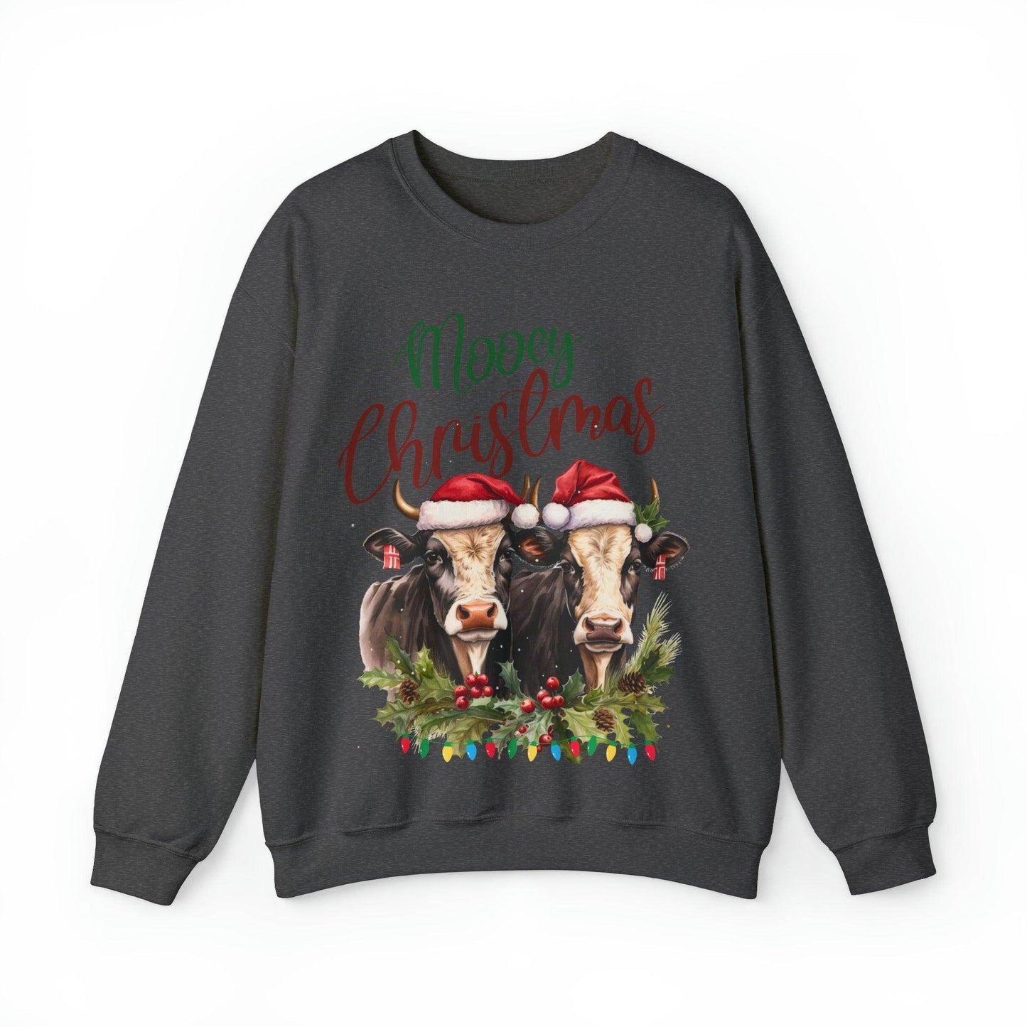 Farm Christmas Sweatshirt Christmas on The Farm Sweatshirt Mooey Christmas Sweatshirt - Giftsmojo