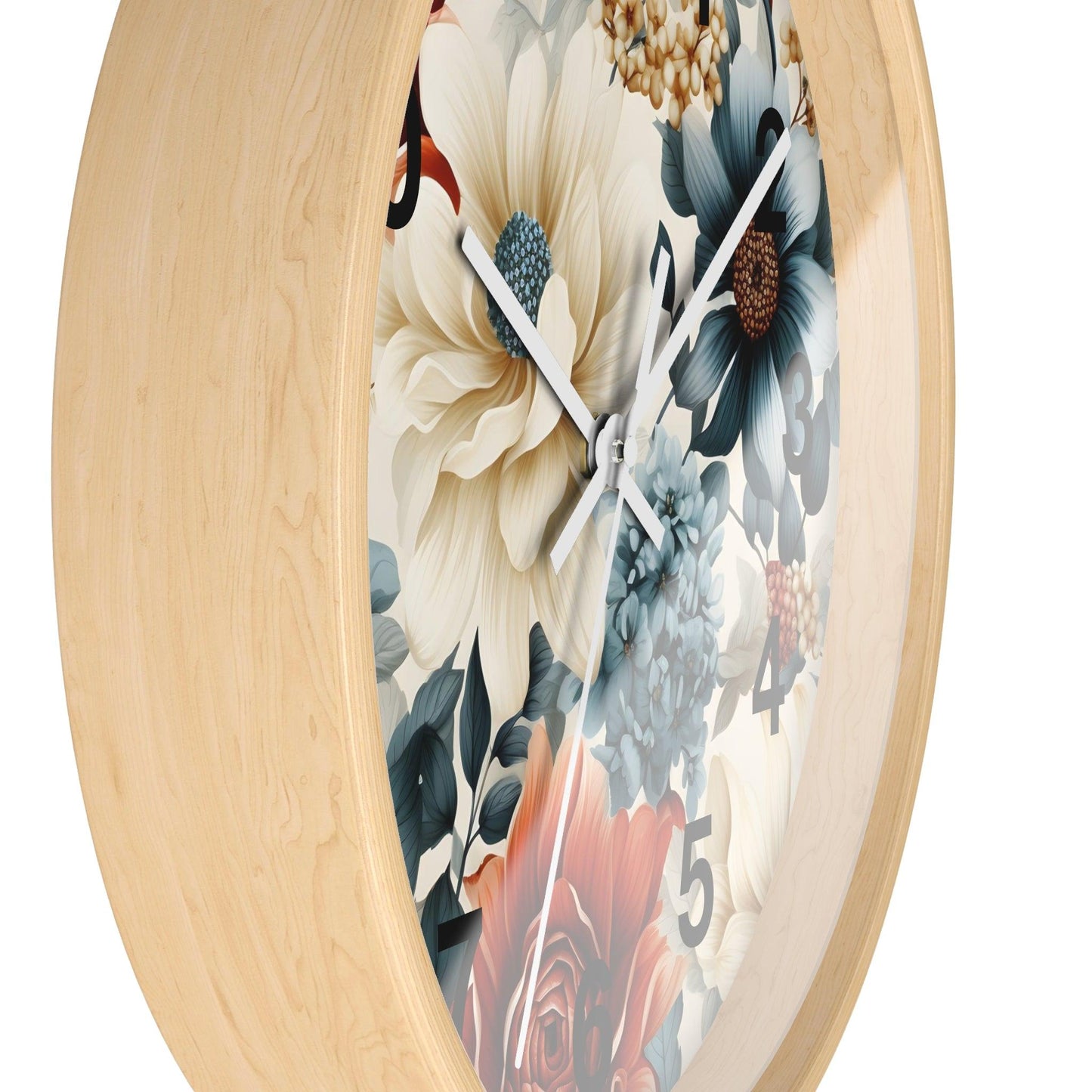 Flower Wall Clock Floral Wall Clock Kids Room Home Decor New Home House Warming Gift New Home Owner, Dorm Room Clock Collage Student Clock