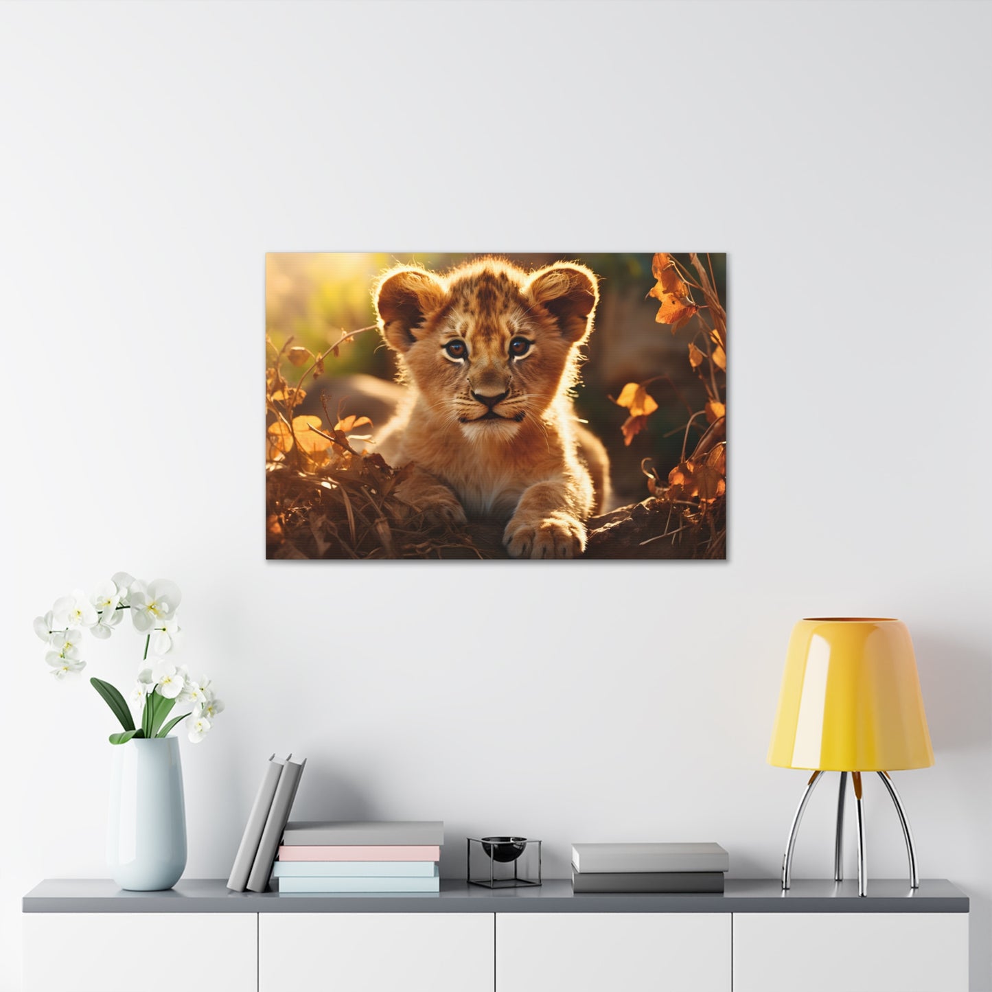 Baby Lion Cub Print Animal Nature Art Safari Nursery Canvas Gallery Wraps Baby Lion Print Large Canvas Art Animal Wall Art Lover Gift