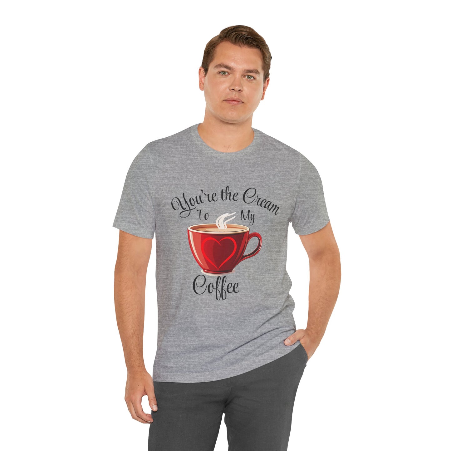 Funny Valentine's Day Unisex Tee - Cream To My Coffee Design