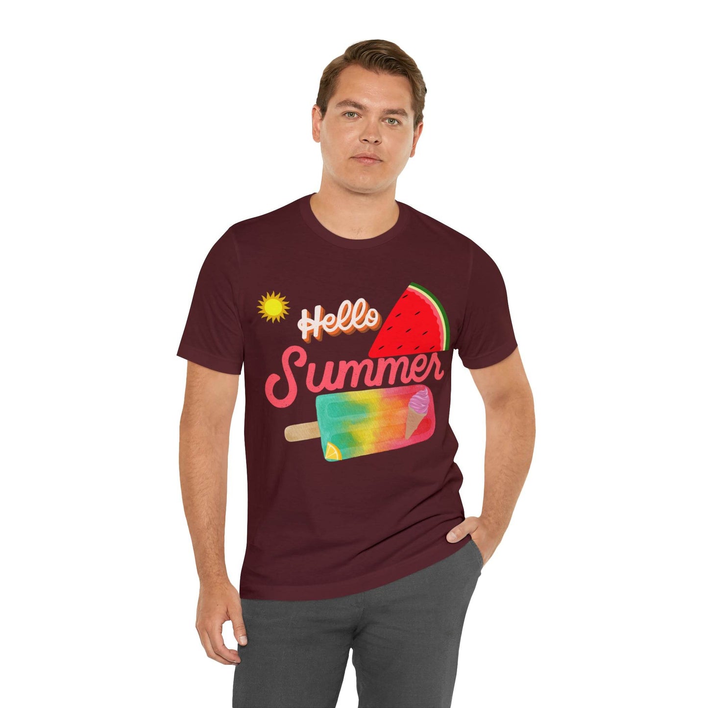 Hello Summer Shirt, Hello Summer, Summer shirts for women and men, Funny Shirt, Summer Vibes, Trendy Fashion, Summertime Fun - Giftsmojo