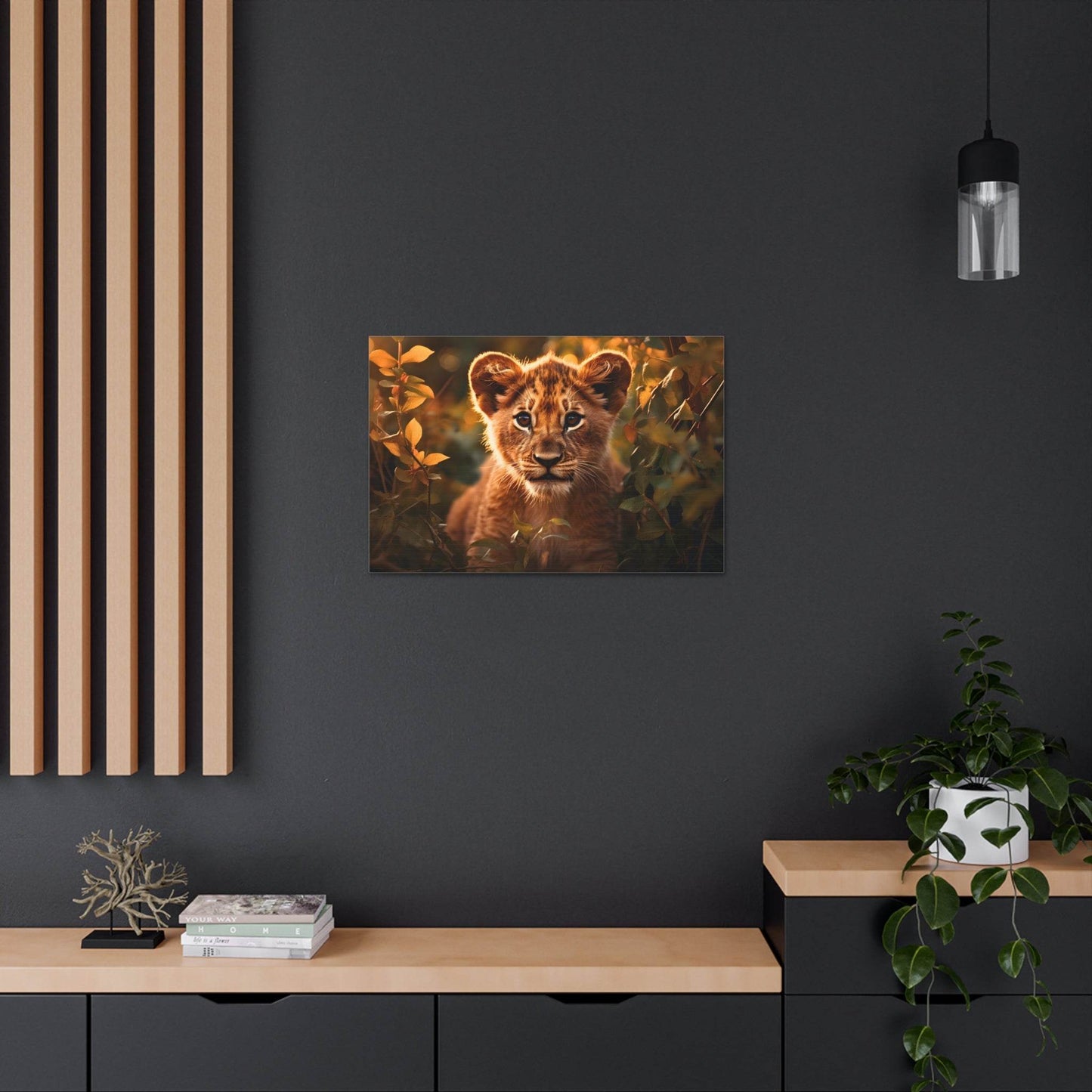 Baby Lion Cub Print Animal Nature Art Safari Nursery Canvas Gallery Wraps Baby Lion Print Large Canvas Art Animal Wall Art Lover Gift - Giftsmojo