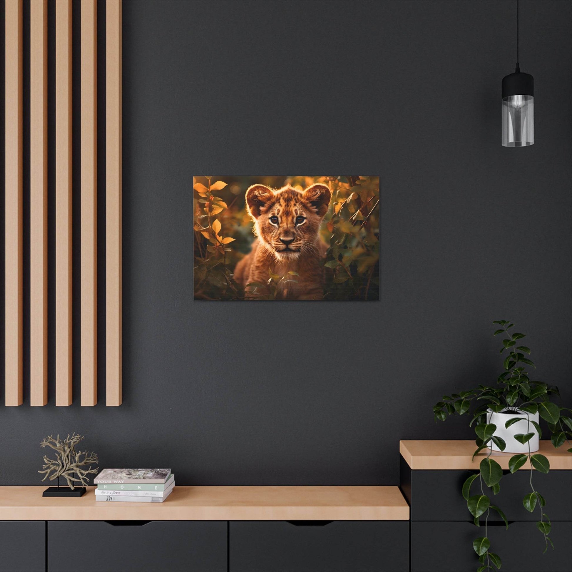 Baby Lion Cub Print Animal Nature Art Safari Nursery Canvas Gallery Wraps Baby Lion Print Large Canvas Art Animal Wall Art Lover Gift - Giftsmojo