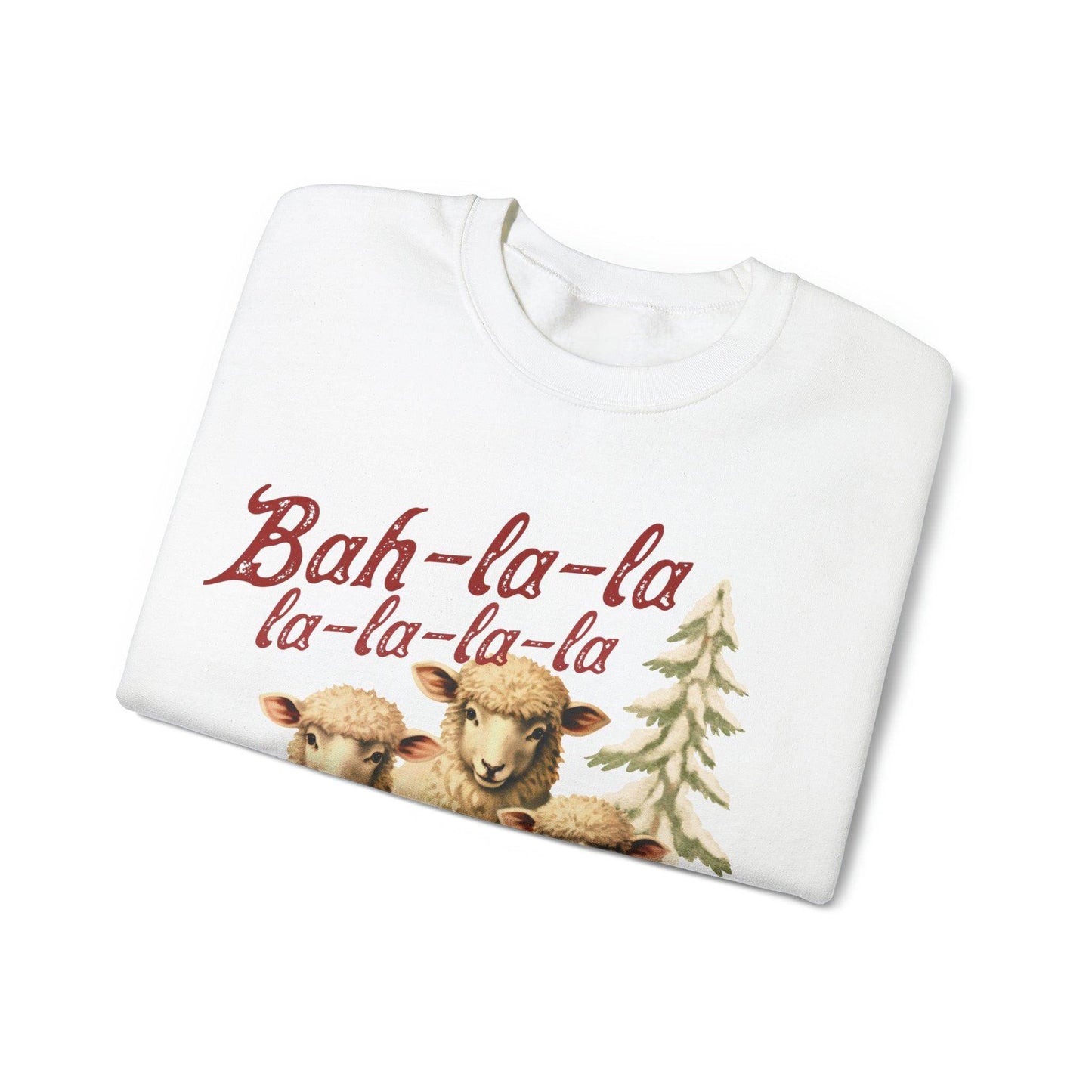 Funny Christmas Sweatshirt Christmas On The Farm Sweatshirt Christmas Sheep Sweatshirt Christmas Sweater Trendy Christmas Shirt Bah-la-la-la-la - Giftsmojo