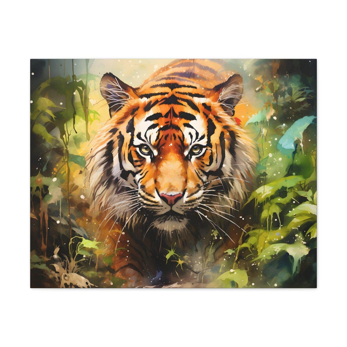 Watercolor Tiger In Nature Art Canvas Gallery Wraps Tiger Print Large Canvas Art Animal Wall Art minimalist Wall Art Lover Gift - Giftsmojo