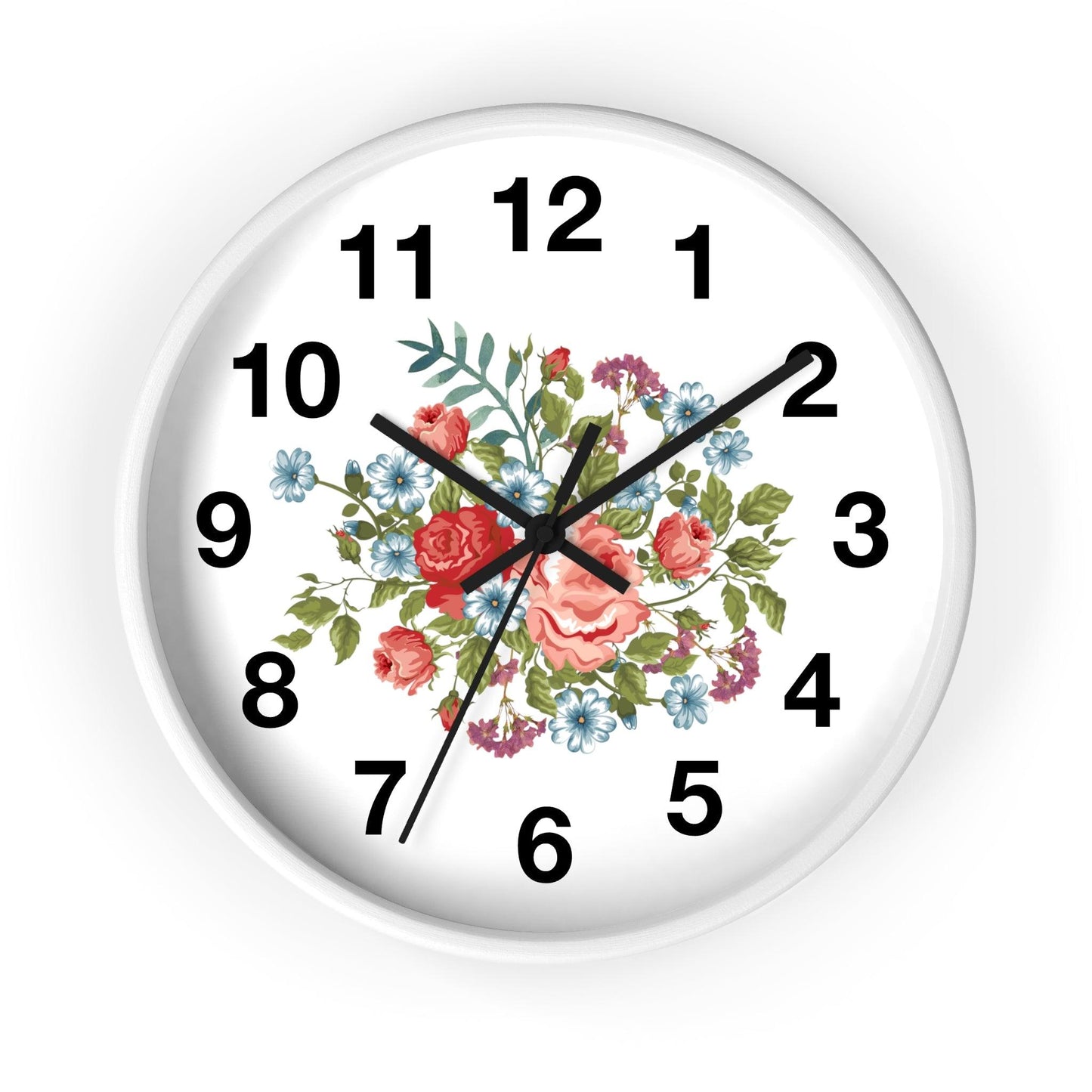 Flower Wall Clock Floral Wall Clock Home Decor Gift House Warming Gift- New Home Gift Mom Gift Farmhouse Clocks For Wall Living Room Bedroom