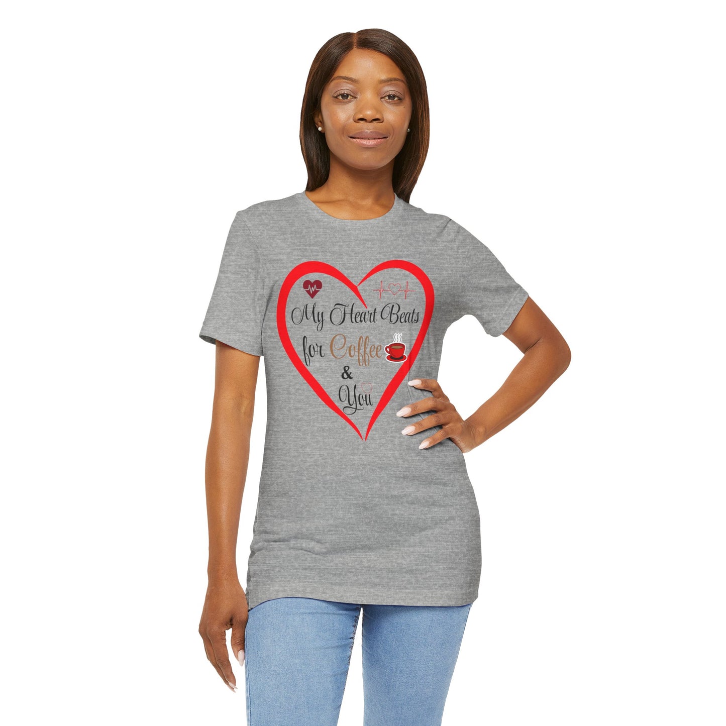 Coffee Lover Unisex Tee - My Heart Beats Design