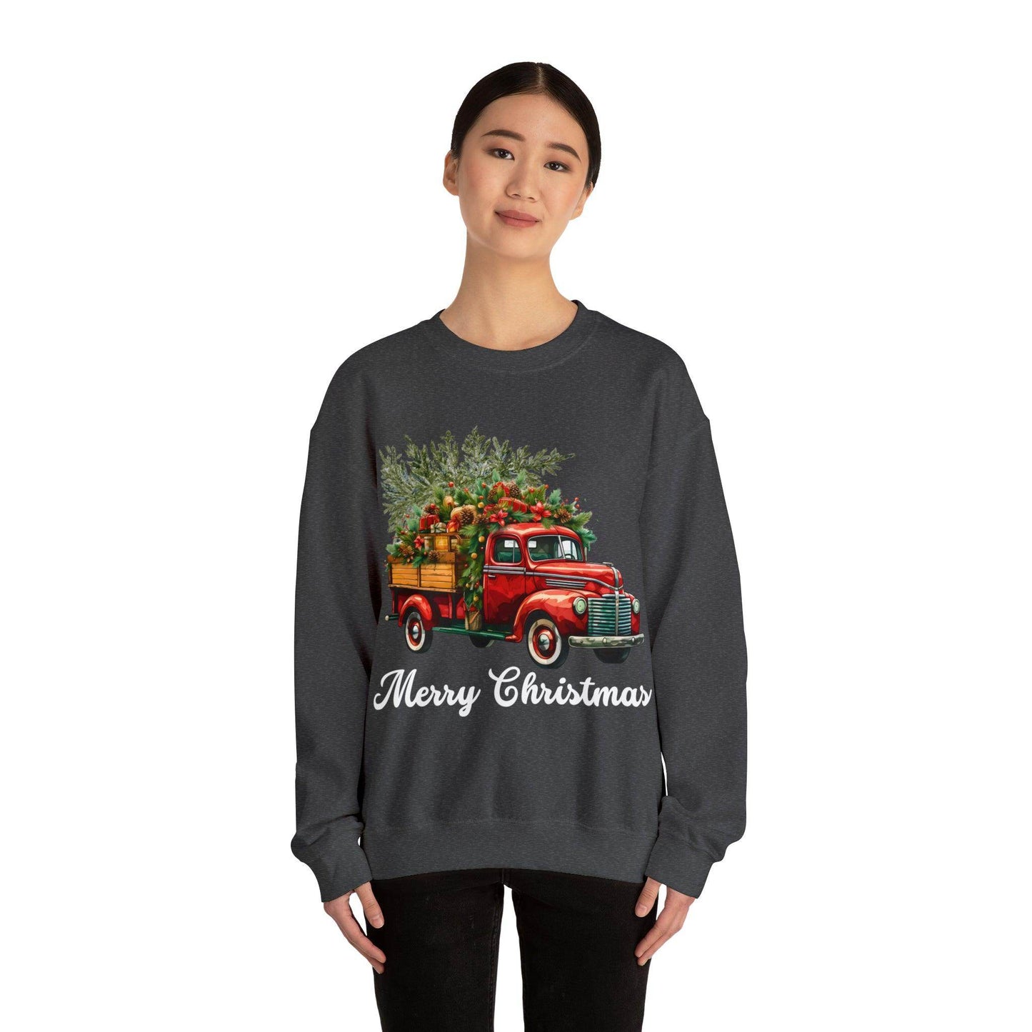 Christmas Tree Truck Sweatshirt Christmas Truck Sweatshirt Christmas Sweater Tree Truck Shirt Christmas Sweatshirt Tree Sweat Pine Tree Pullover - Giftsmojo