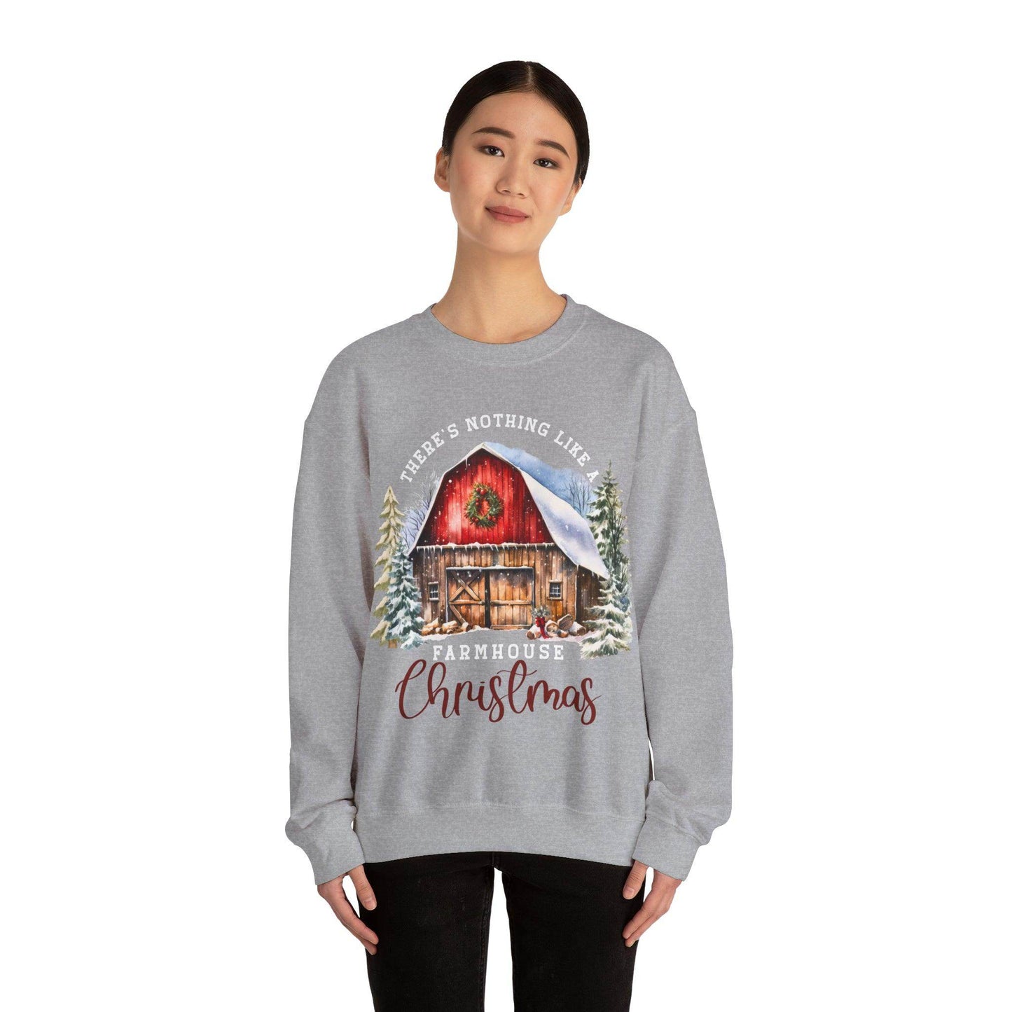There's Nothing Like A Farmhouse Christmas Sweatshirt Christmas on The Farm Sweatshirt Mooey Christmas Farm Sweatshirt Christmas Sweater Trendy Christmas Shirt Farmers - Giftsmojo