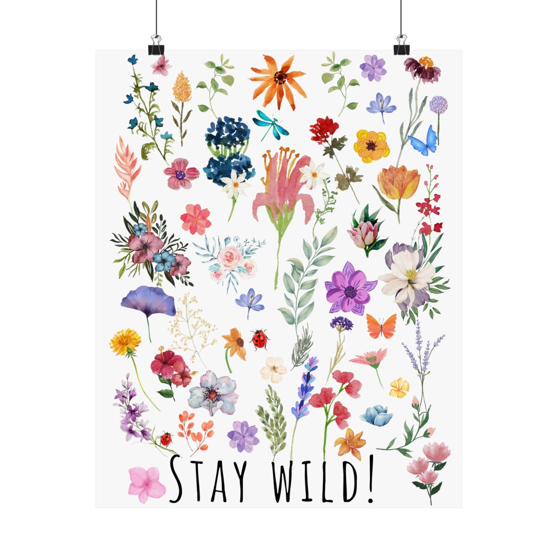 Wildflowers Watercolor Vertical Poster - Giftsmojo
