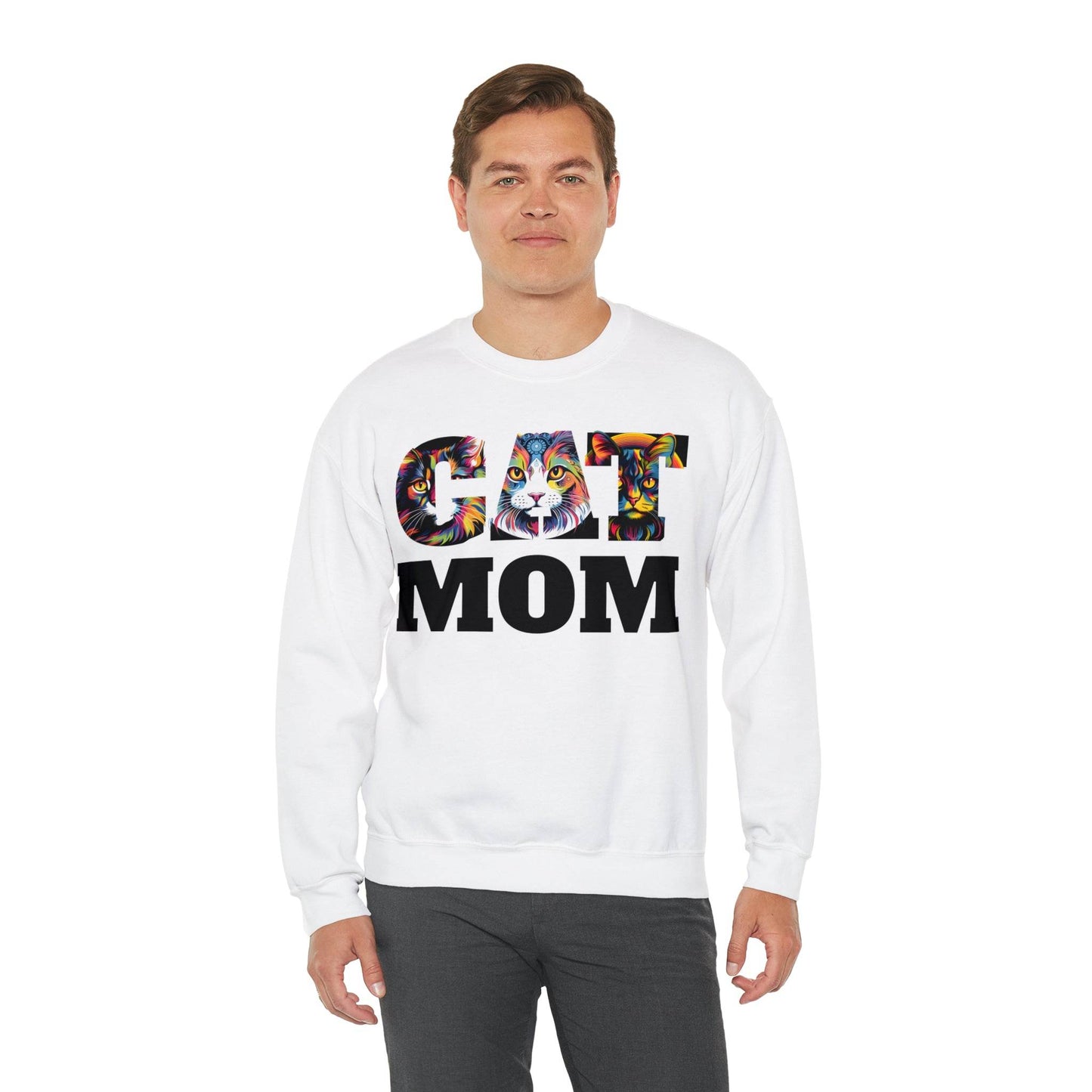 Cat Mom Sweatshirt Cat Sweatshirt Cat Crewneck Sweatshirt Cat Mom Gift Cat Lover Gift Cat Mama Shirt Cat Lover Sweater Animal Lover Gift - Giftsmojo