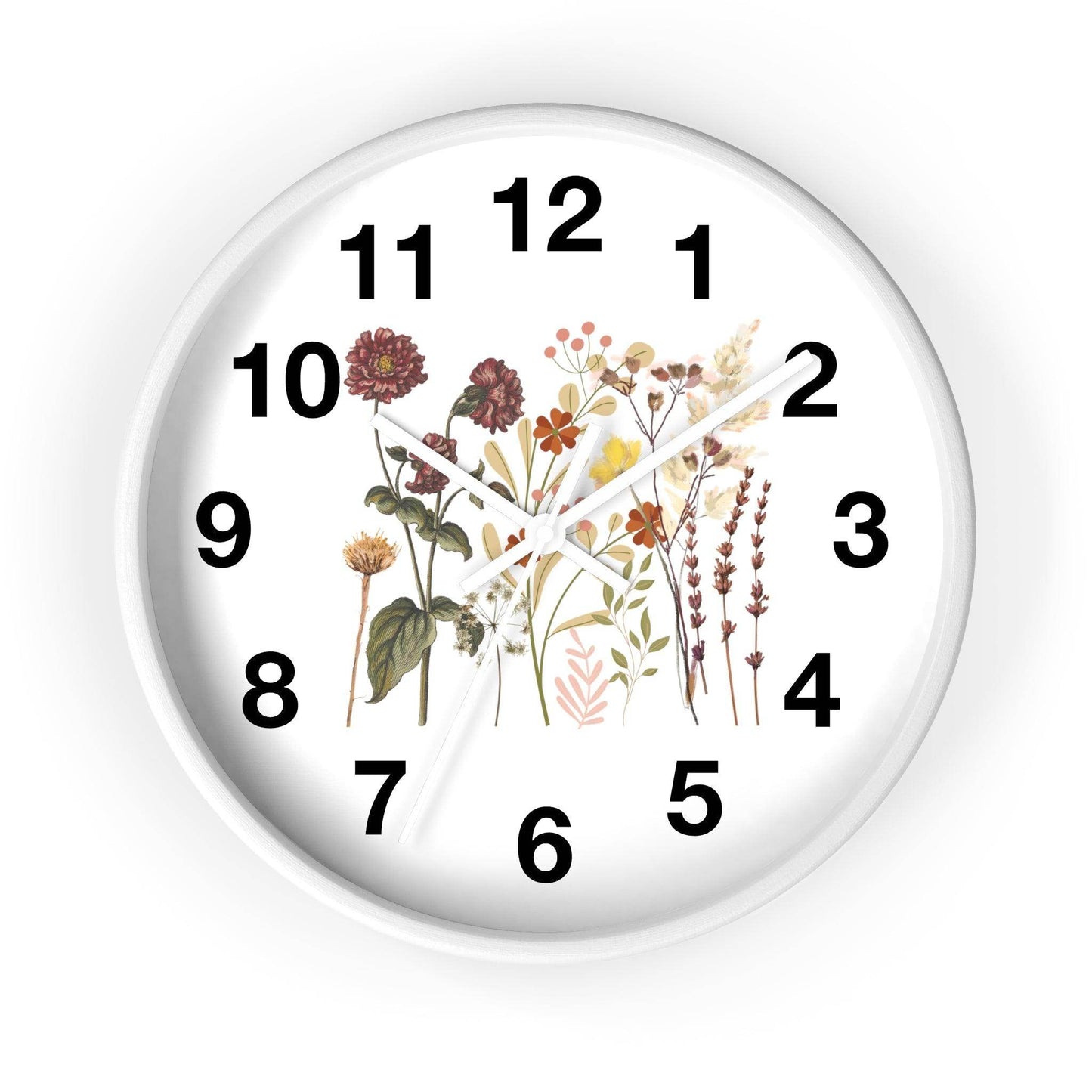 Flower wall clock, Wall clock. Floral Wall Clock, Home decor gift, House Warming gift, unique Gift, Mom gift - Giftsmojo