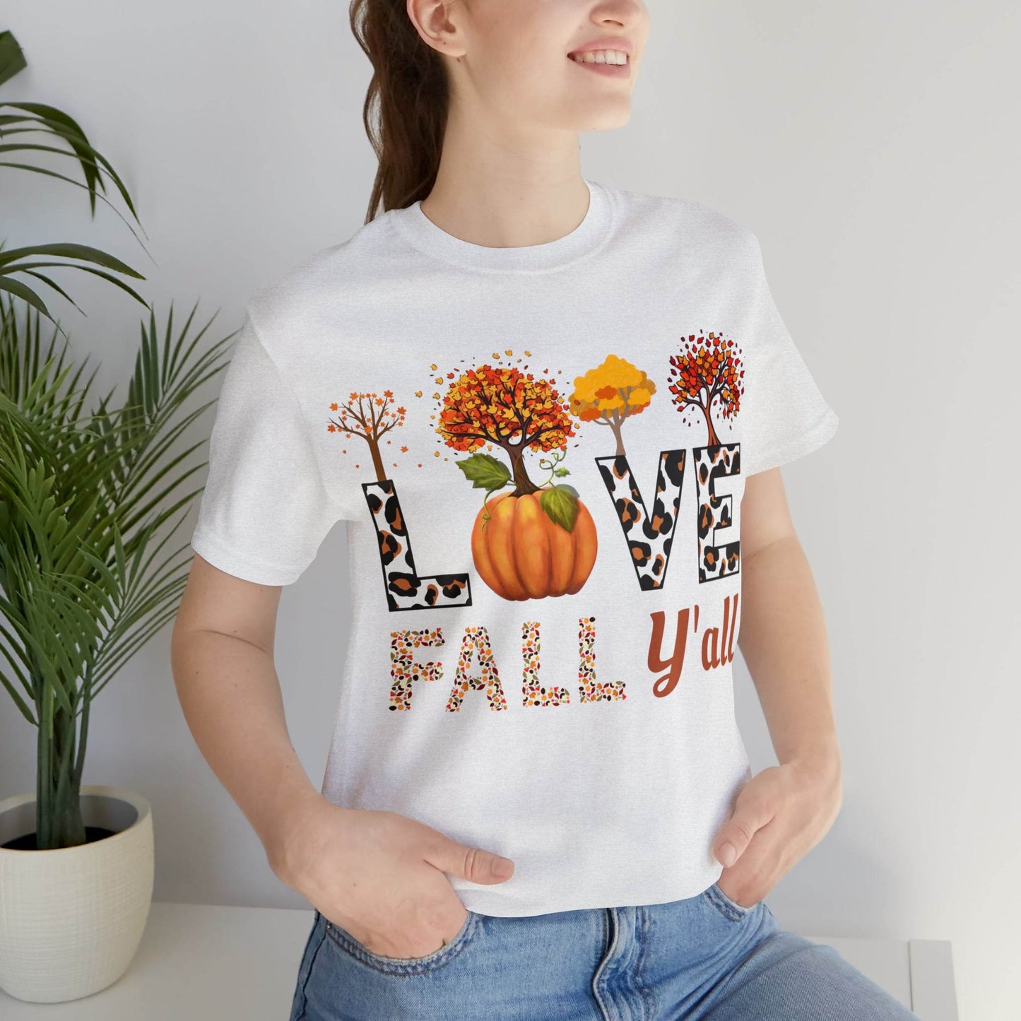 Leopard Print Love Fall Y'all, Fall shirt, Fall lover gift - Giftsmojo