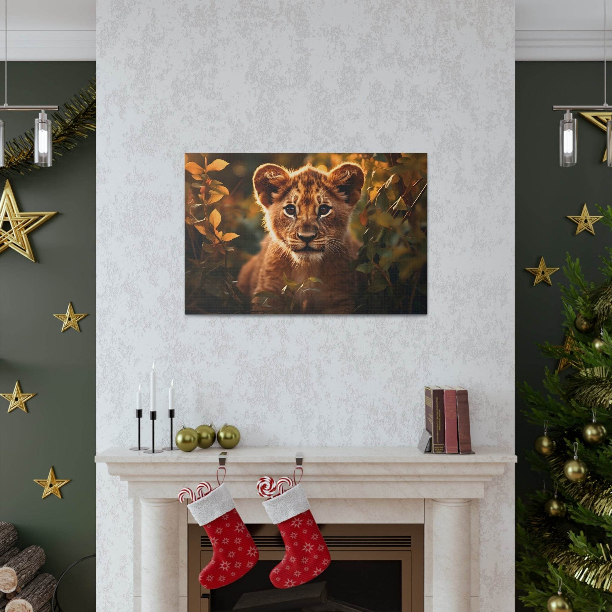 Baby Lion Cub Print Animal Nature Art Safari Nursery Canvas Gallery Wraps Baby Lion Print Large Canvas Art Animal Wall Art Lover Gift - Giftsmojo