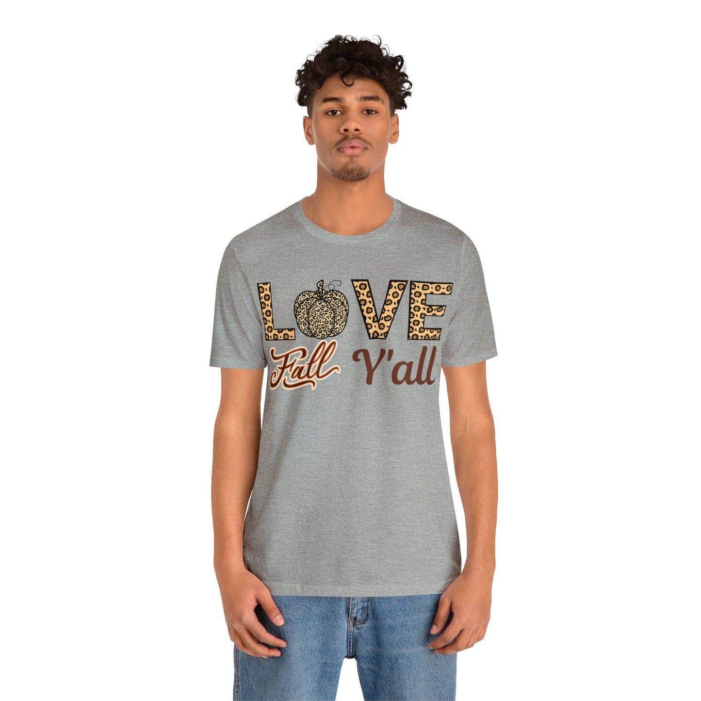 Leopard Print Love Fall Y'all Shirt, Pumpkin Shirt, Fall Shirt for Fall Lovers, Fall Gift - Giftsmojo