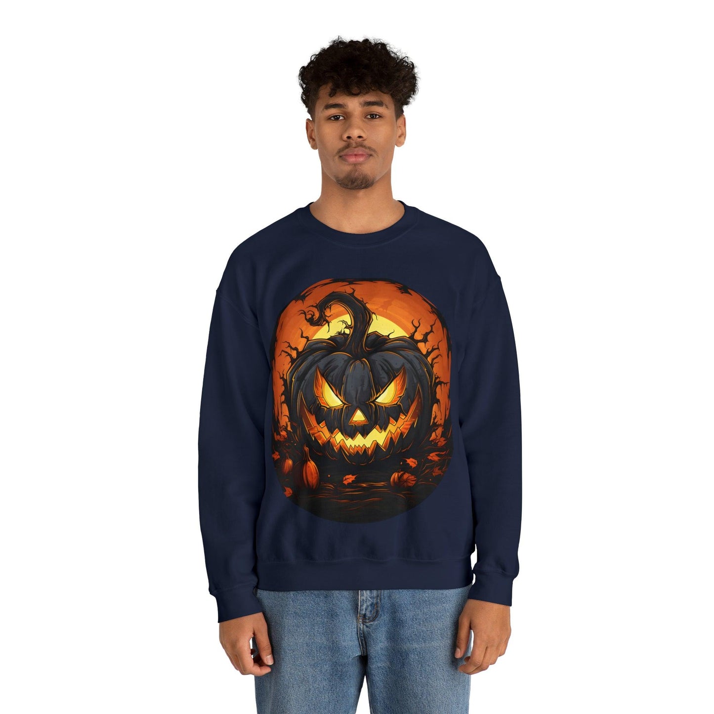 Scary Jack O Lantern Retro Halloween Sweatshirt: Your Spooky Style Statement - Giftsmojo