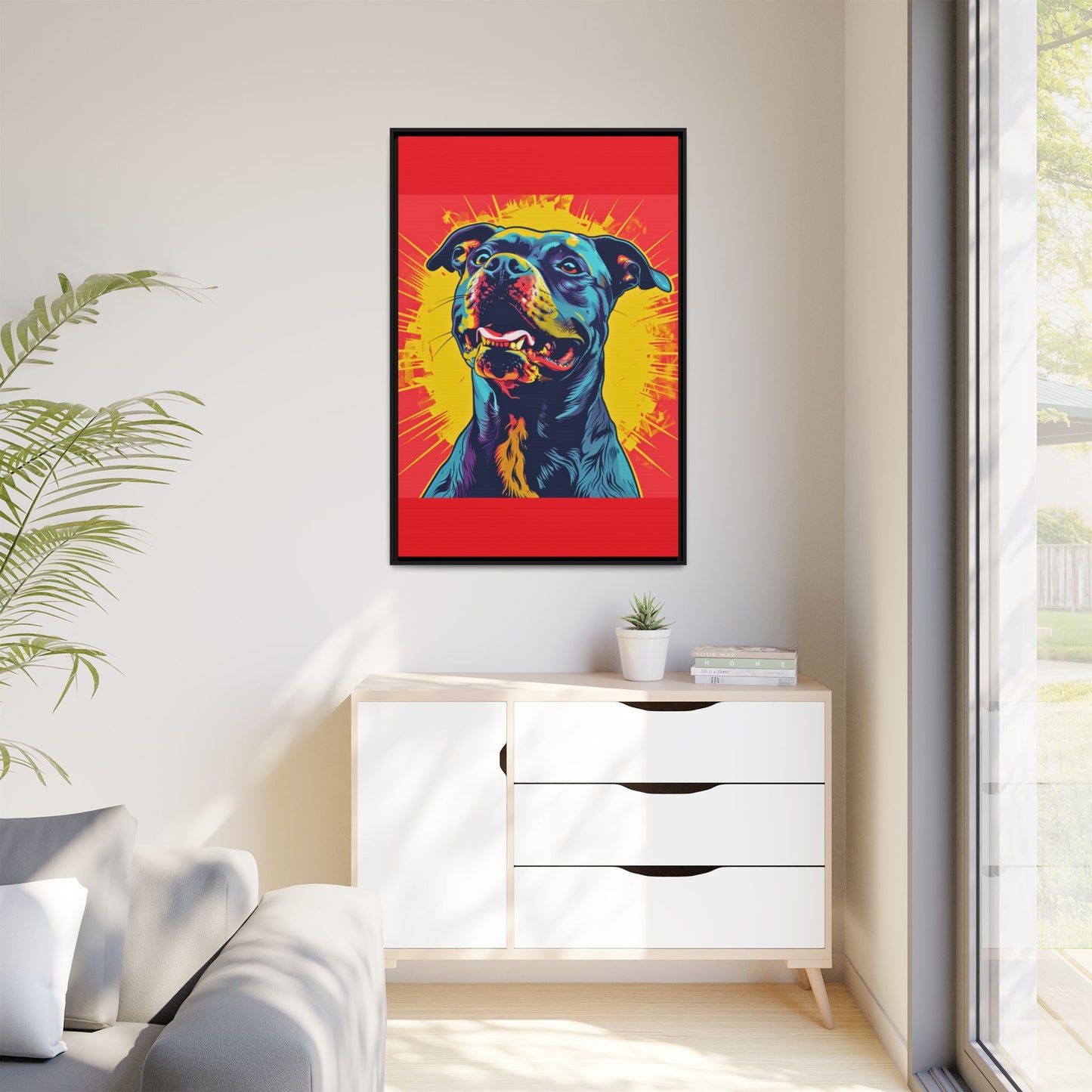 Dog Wall Art Framed Canvas Wall Art Print