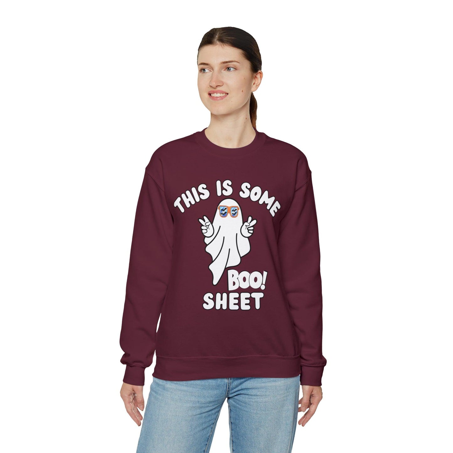 This Is Some Boo Sheet Ghost Sweatshirt Cute Ghost Sweatshirt Boo Ghost Sweatshirt Gift Shirt Funny Halloween Shirt Spooky Season Shirt