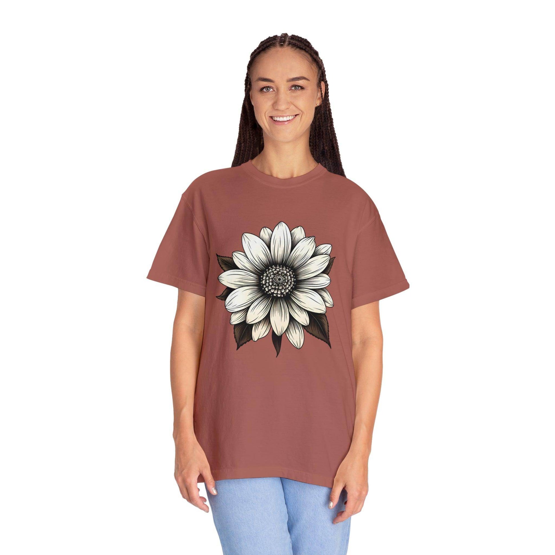 Sunflower Shirt Flower Shirt Aesthetic Women Top Floral Graphic Tee Floral Shirt Flower T-shirt, Wild Flower Shirt Gift For Her - Giftsmojo