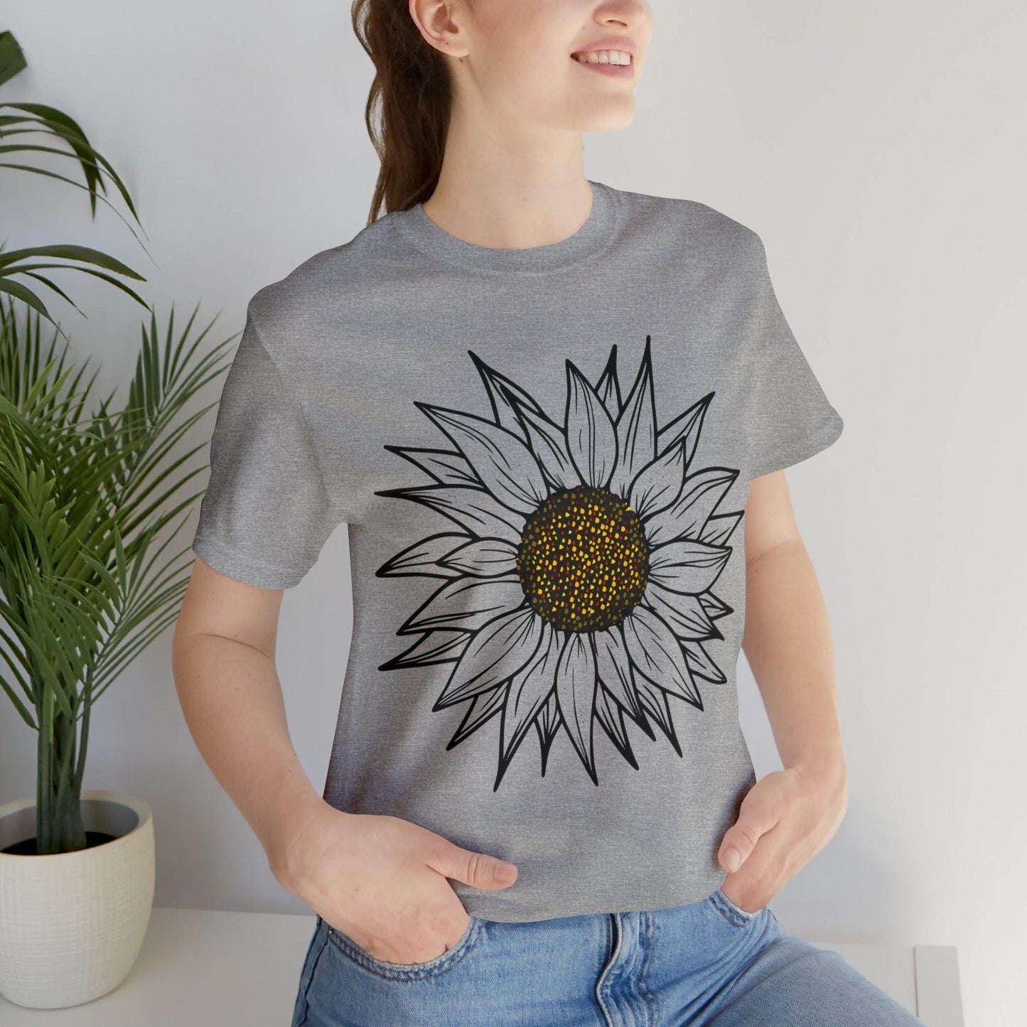Sunflower Shirt, Floral Tee Shirt, Flower Shirt, Garden Shirt, Womens Fall Summer Shirt Sunshine Tee, Gift for Gardener, Nature love shirt - Giftsmojo