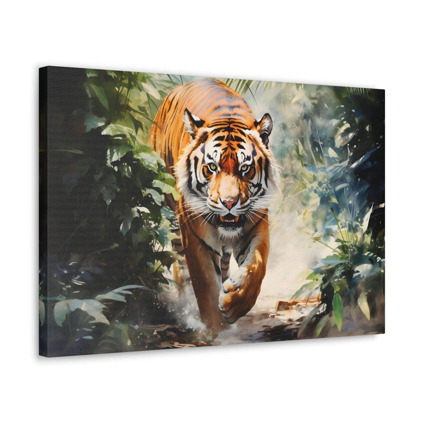 Watercolor Tiger In Nature Art Canvas Gallery Wraps Tiger Print Large Canvas Art Animal Wall Art minimalist Wall Art Lover Gift - Giftsmojo