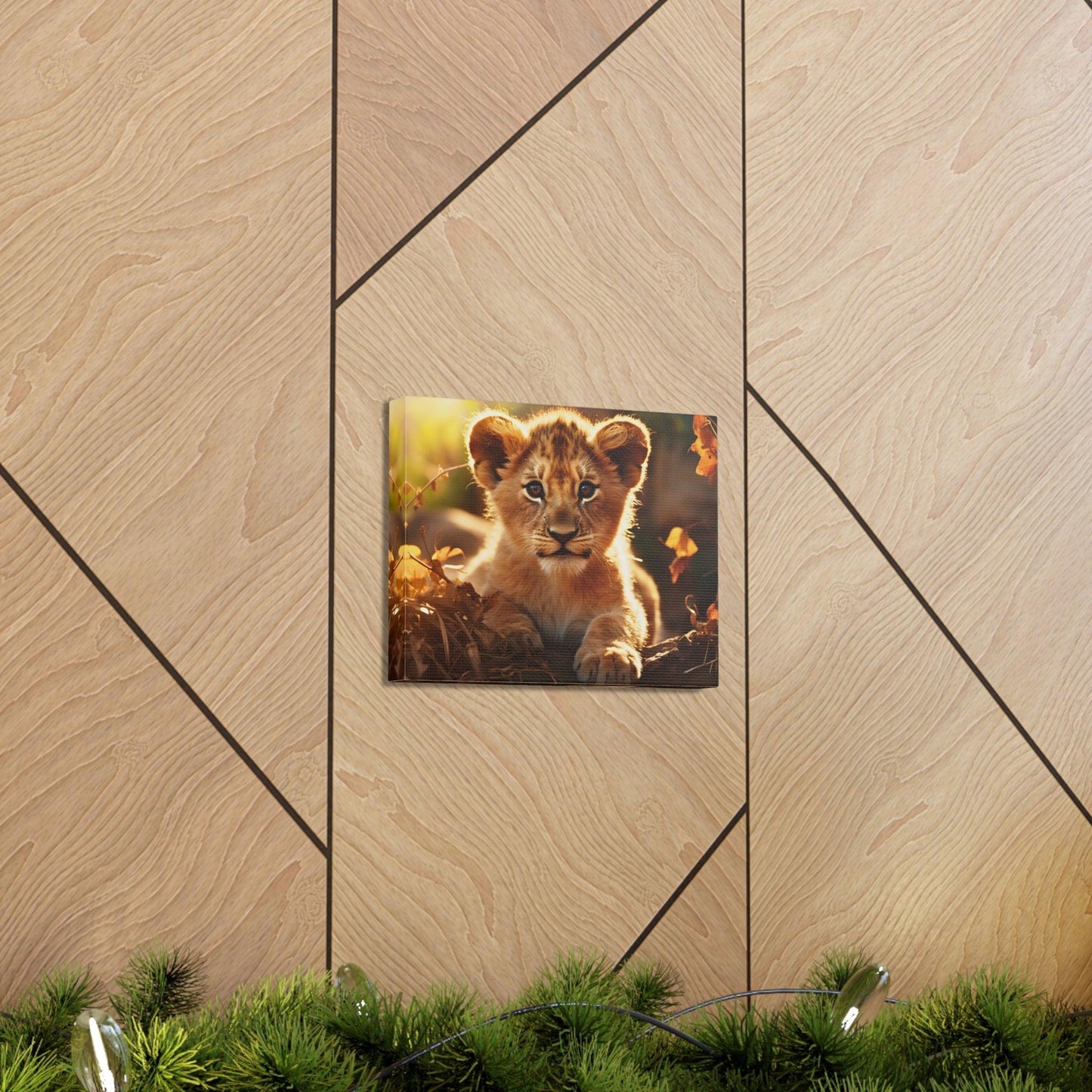 Baby Lion Cub Print Animal Nature Art Safari Nursery Canvas Gallery Wraps Baby Lion Print Large Canvas Art Animal Wall Art Lover Gift