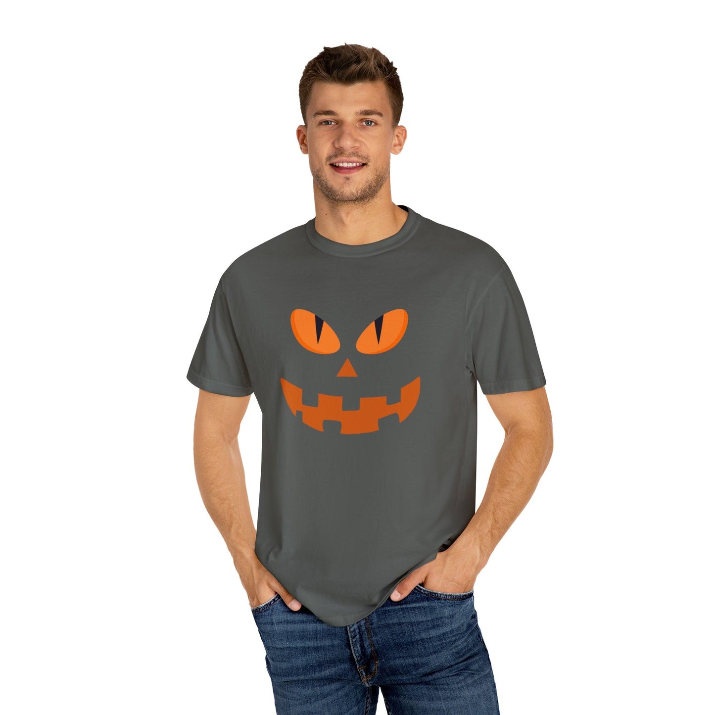 Cute Pumpkin Face Shirt Retro Halloween Tshirt, Vintage Shirt Halloween Shirt Pumpkin Face Halloween Costume Comfort Colors - Giftsmojo