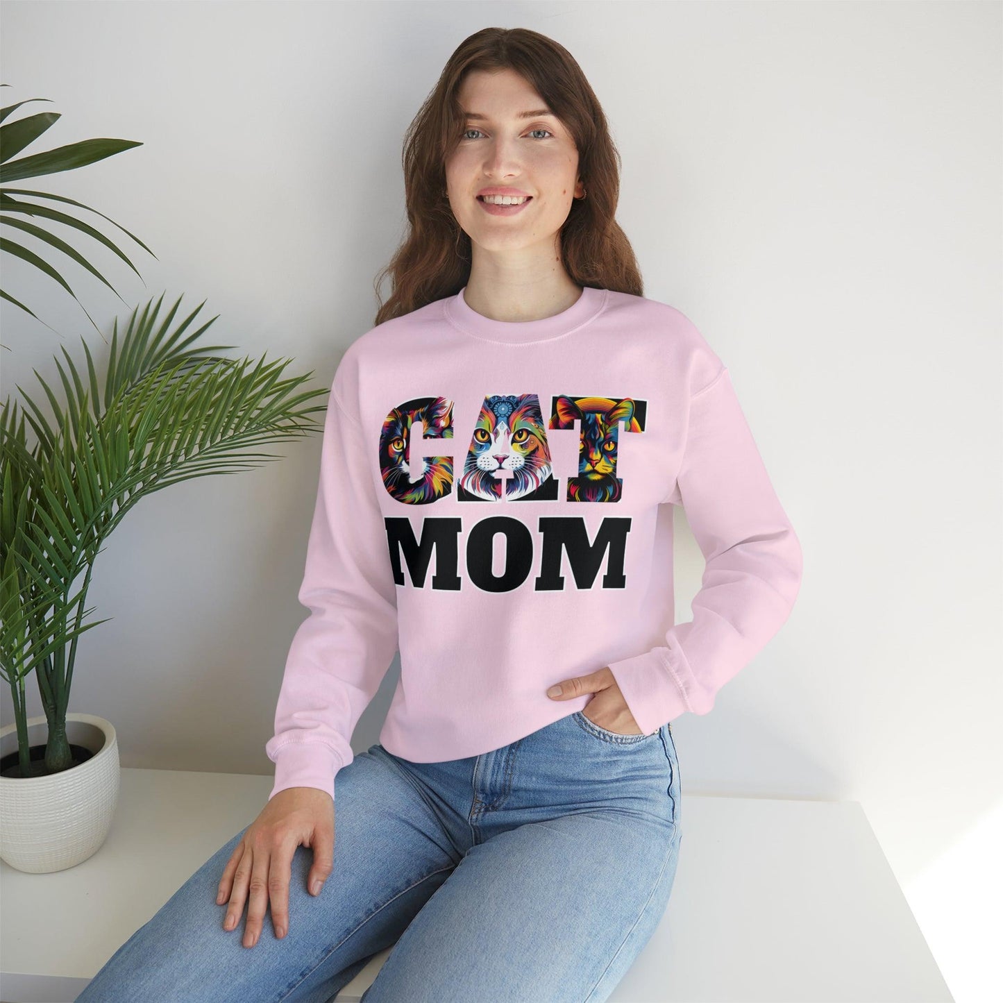 Cat Mom Sweatshirt Cat Sweatshirt Cat Crewneck Sweatshirt Cat Mom Gift Cat Lover Gift Cat Mama Shirt Cat Lover Sweater Animal Lover Gift