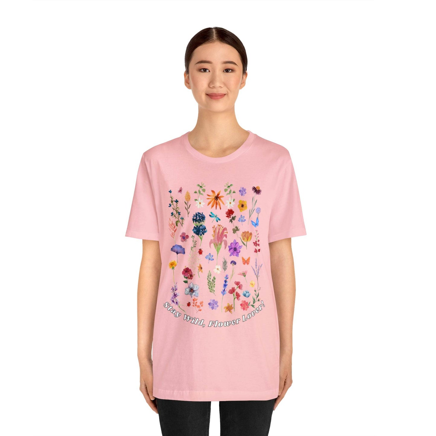 Wildflower Tshirt Flowers Shirt Floral Tshirt Flower Shirt Gift for Women - Ladies Shirts Best Friend Gift, Plant Mom Stay Wild flower lover - Giftsmojo