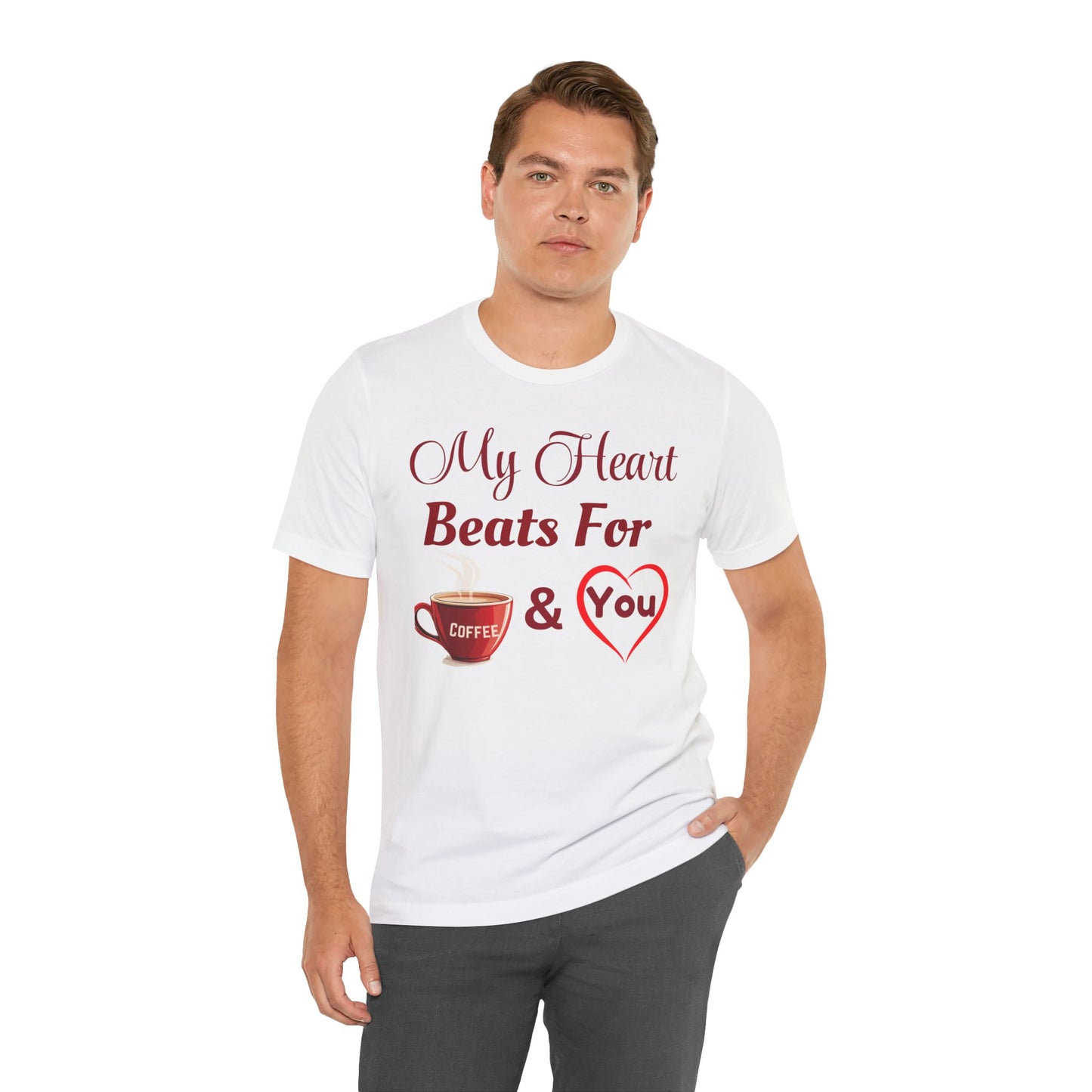Coffee Lover Unisex Tee - My Heart Beats Design