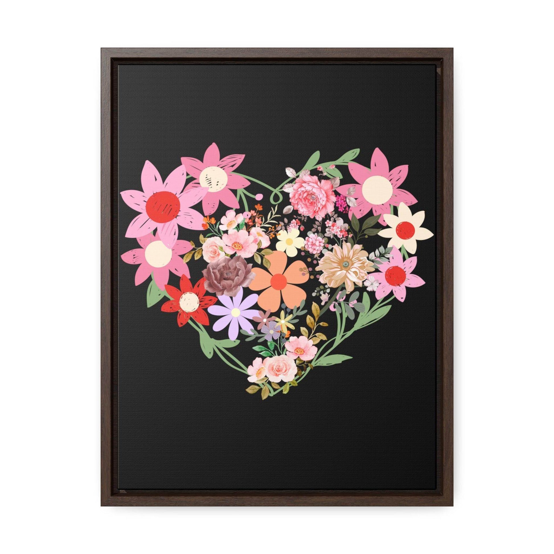 Wild Flower Heart Gallery Canvas Wraps, Home decorations, New house gift, Wall art, Home decor gift, house warming gift, home gifts, - Giftsmojo