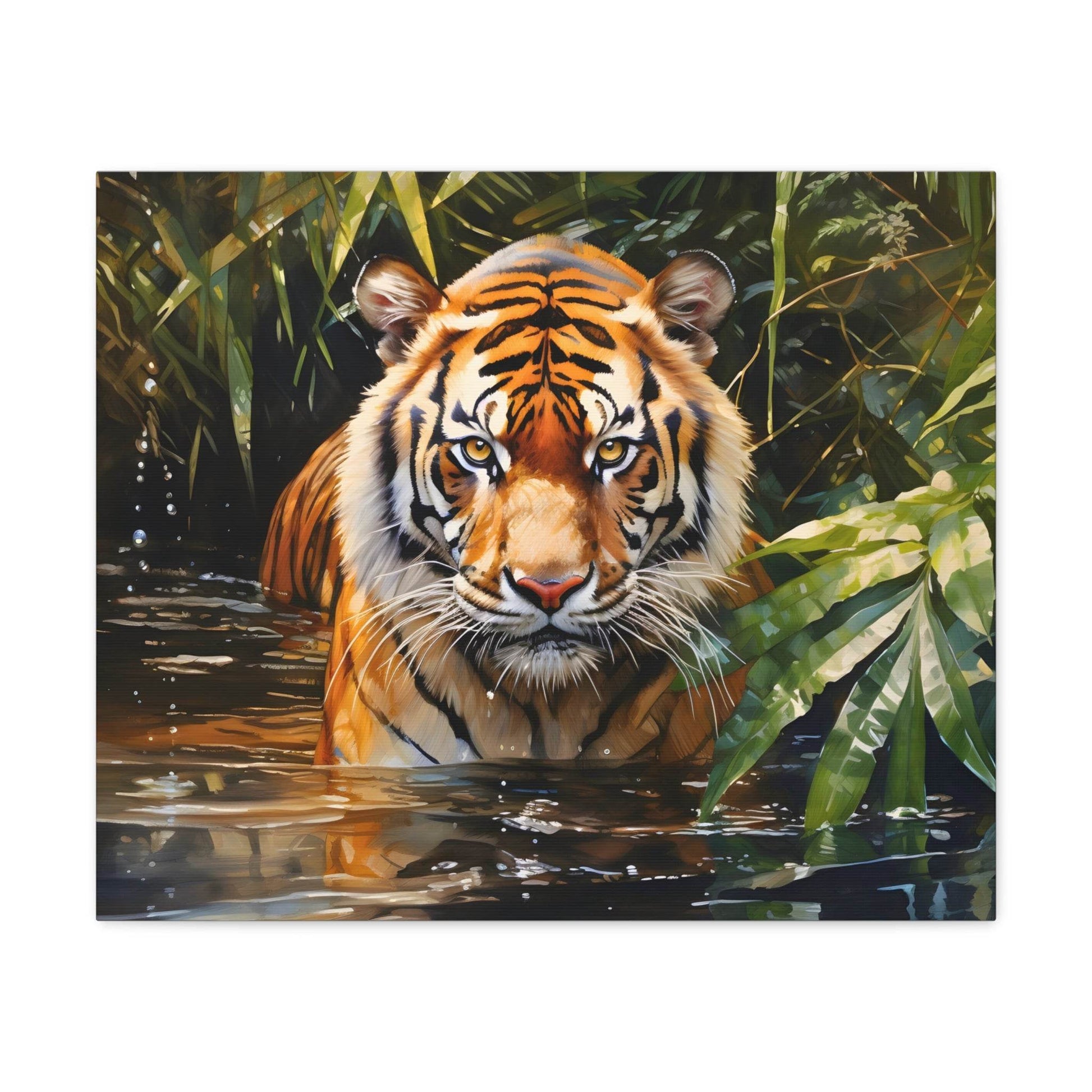 Watercolor Tiger In Nature Art Canvas Gallery Wraps Tiger Print Large Canvas Art Animal Wall Art minimalist Wall Art Lover Gift - Giftsmojo